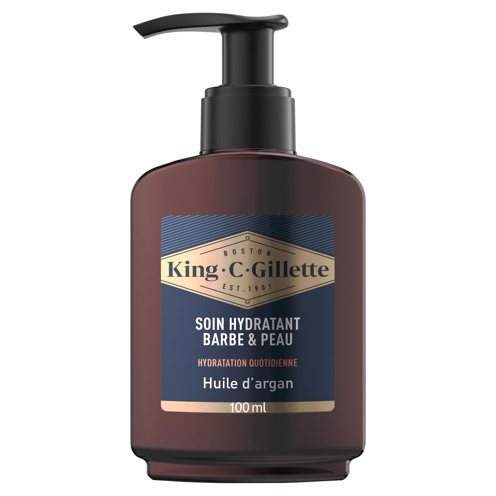 KING C GILLETTE Soin hydratant barbe et peau à l'huile d'argan 100ml