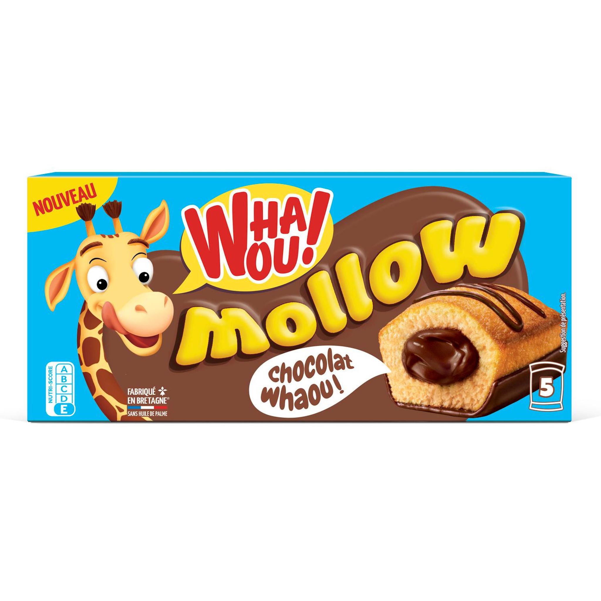 WHAOU Mollow mini gâteau fourré au chocolat 5x30g