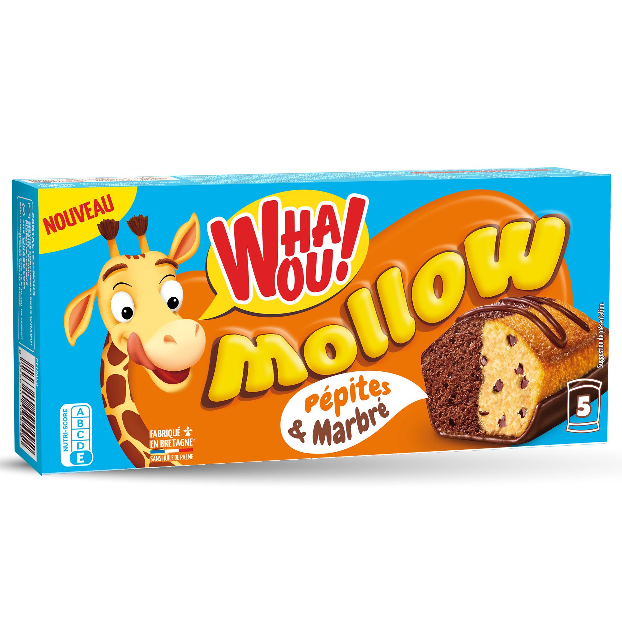 WHAOU Mollow mini gâteaux marbrés avec pépites de chocolat 5 gâteaux 150g