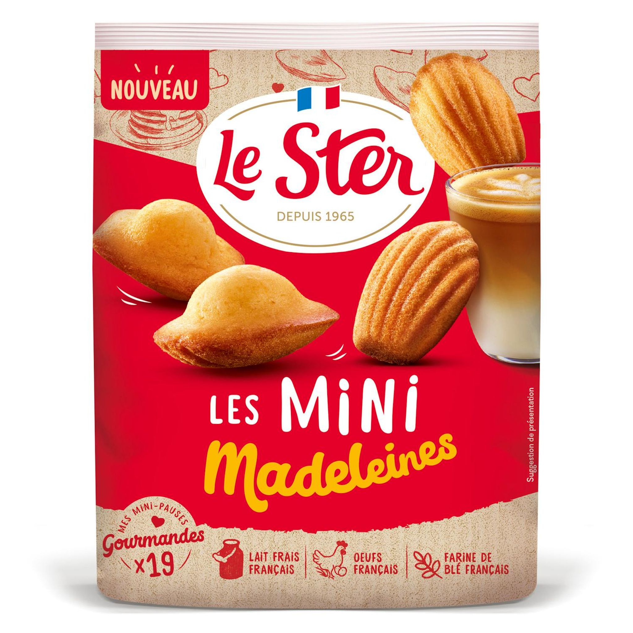 LE STER Les mini madeleines nature 19 madeleines 200g