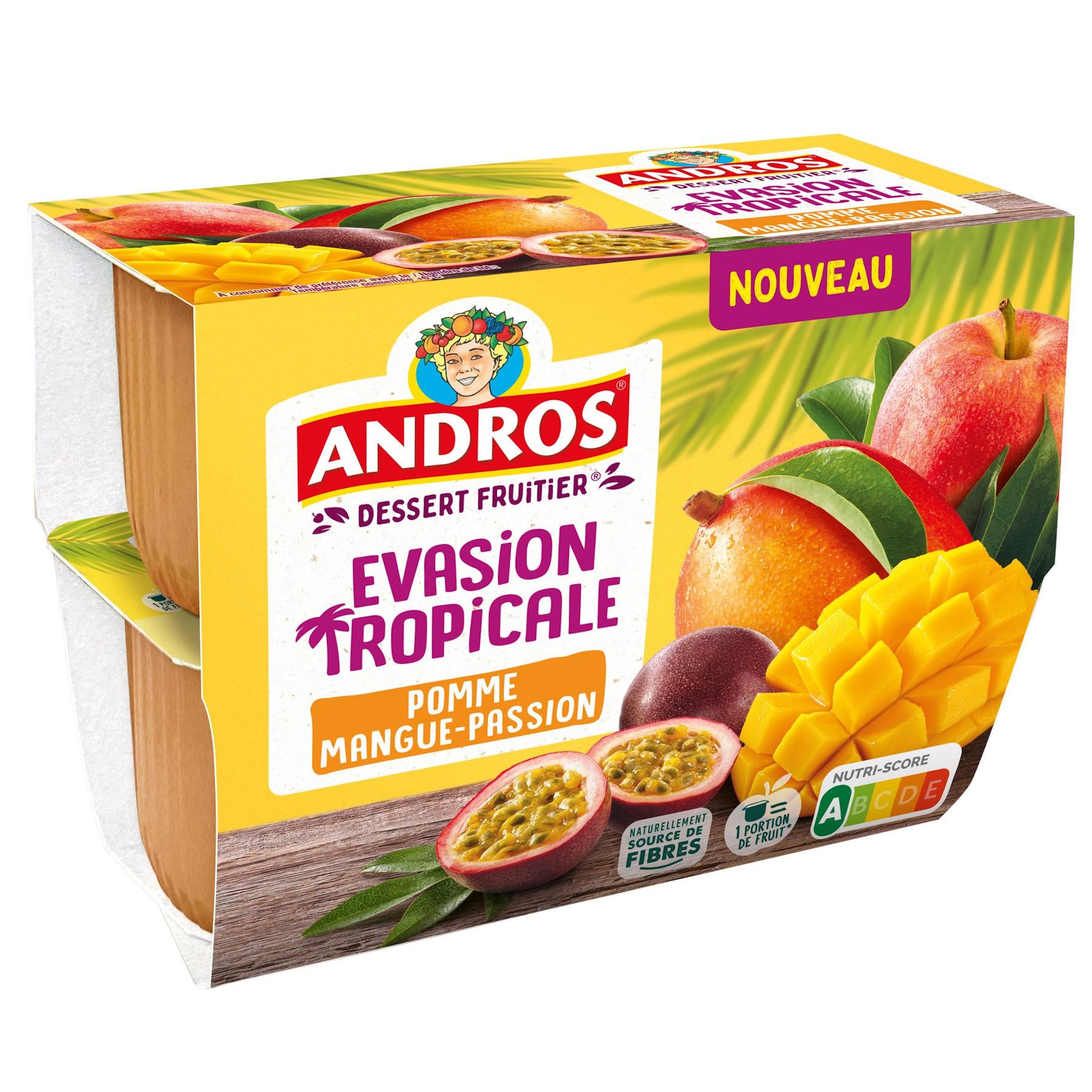ANDROS Evasion tropicale Compote pomme mangue passion 4x97g