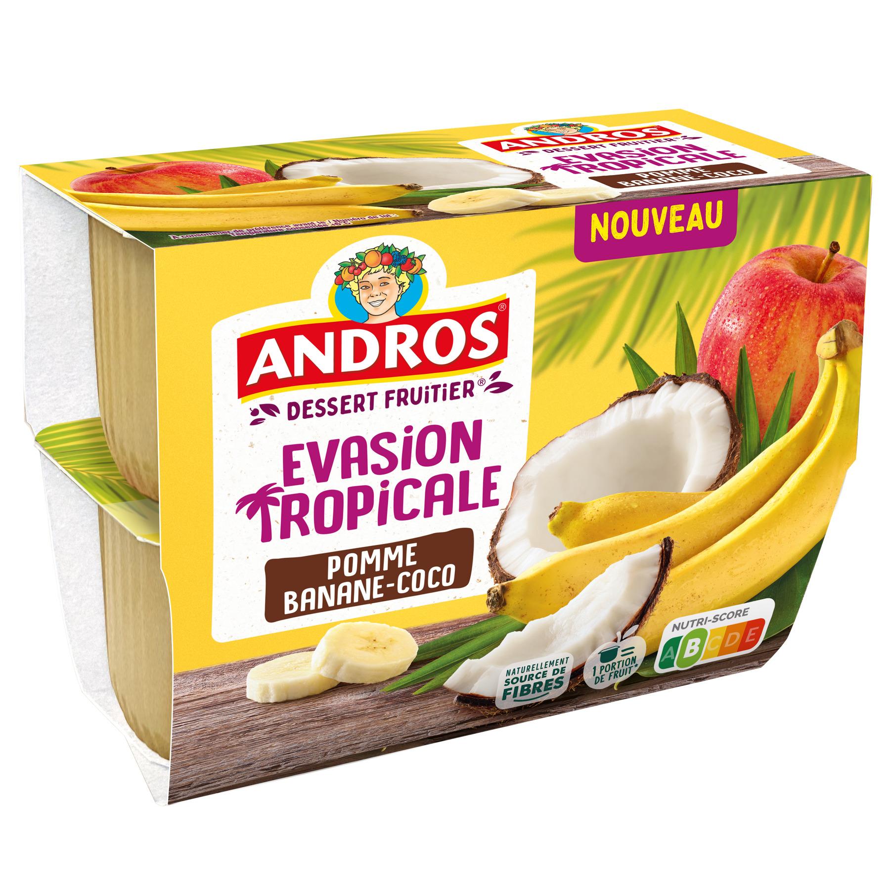 ANDROS Evasion tropicale Compote pomme banane coco 4x97g