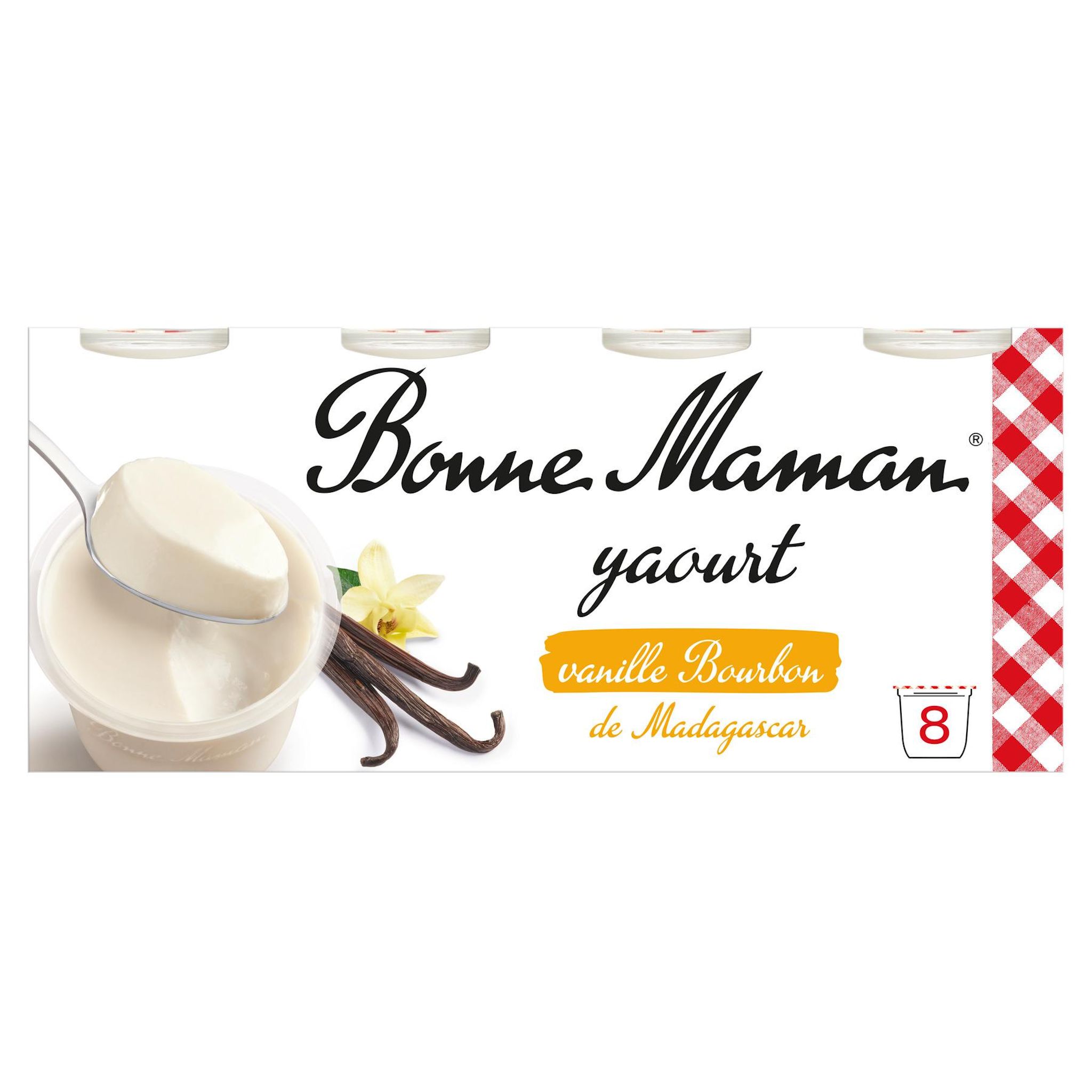 BONNE MAMAN Yaourt à la vanille bourbon de Madagascar 8x125g