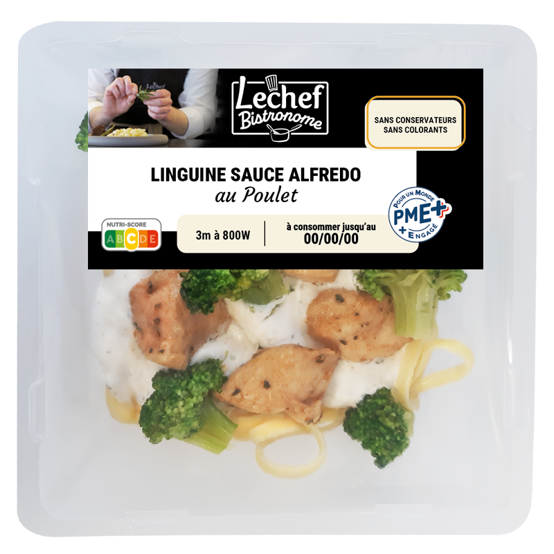 LECHEF Linguine sauce alfredo au poulet 300g