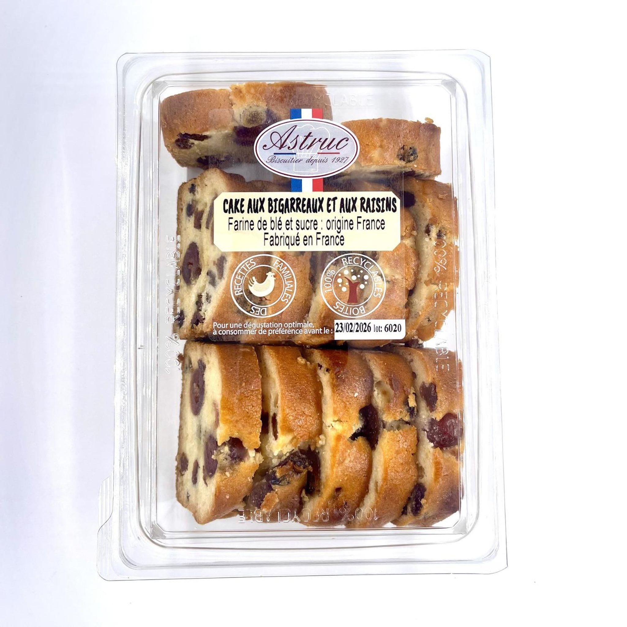 ASTRUC Cake tranché bigarreaux et raisins 350g