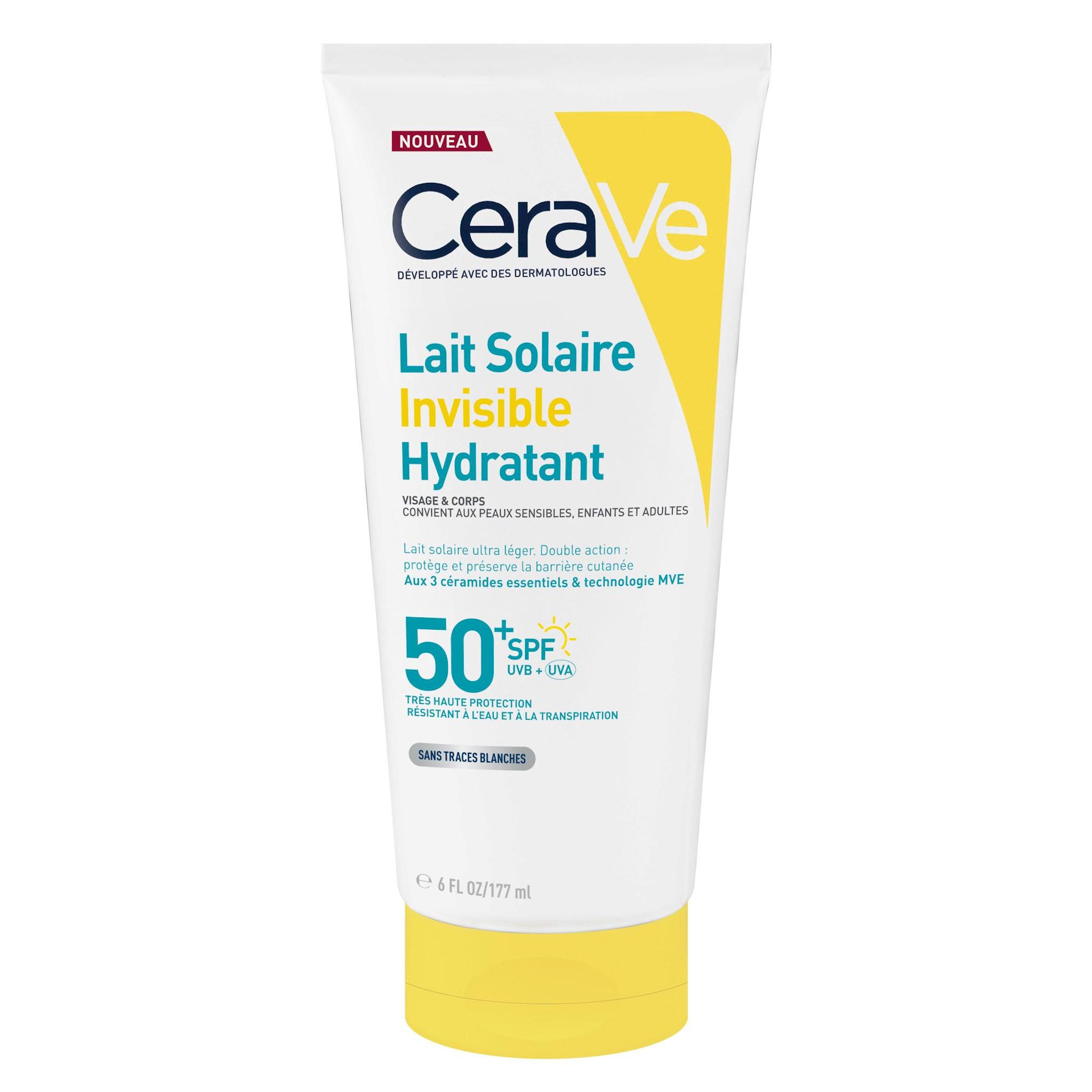 CERAVE Lait solaire invisible hydratant SPF50+ 177ml