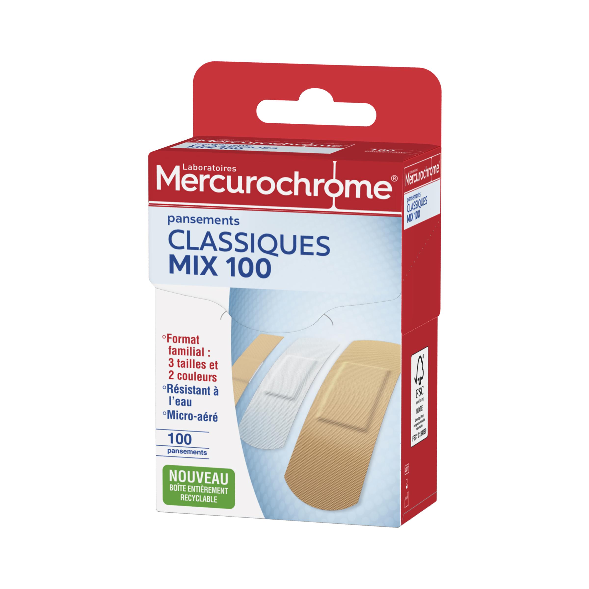 MERCUROCHROME Pansements classiques mix 100 100 pansements