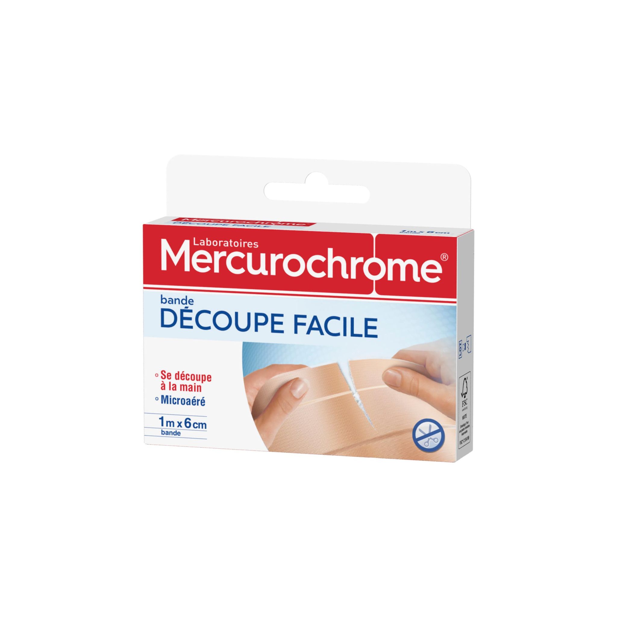 MERCUROCHROME Bande découpe facile 1mx6cm