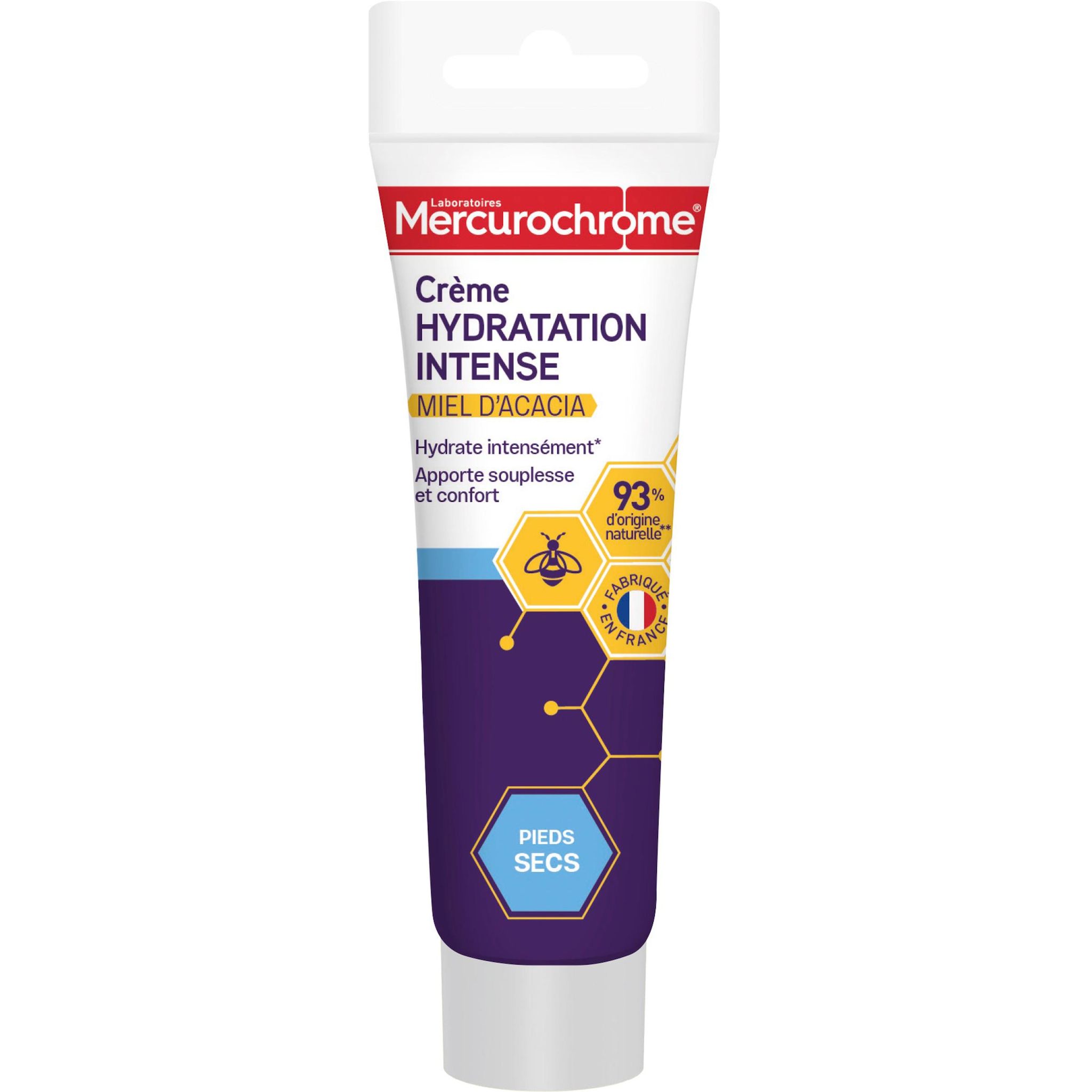 MERCUROCHROME Crème hydratation intense au miel d'acacia pieds secs 80ml