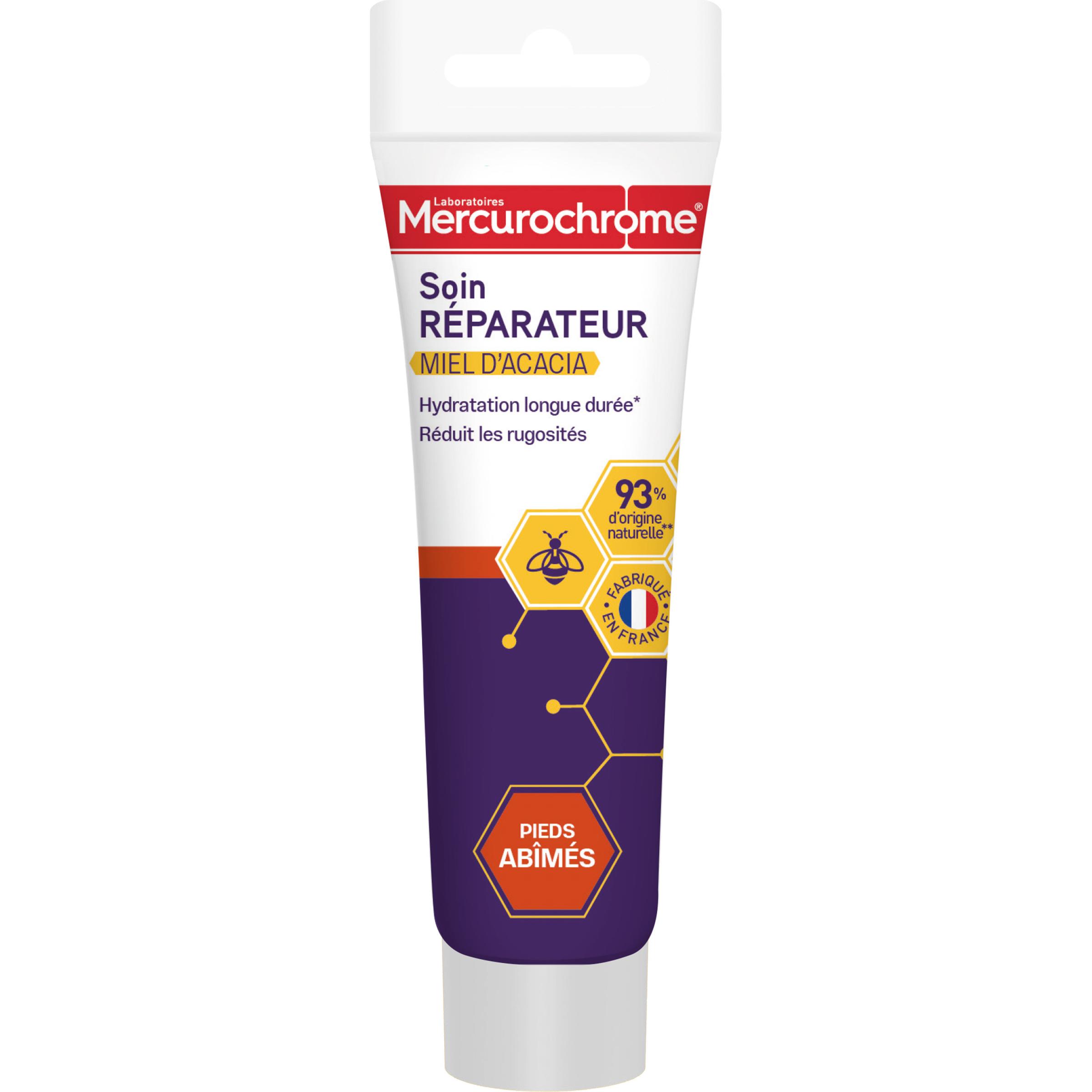 MERCUROCHROME Soin réparateur au miel d'acacia pieds abîmés 80ml