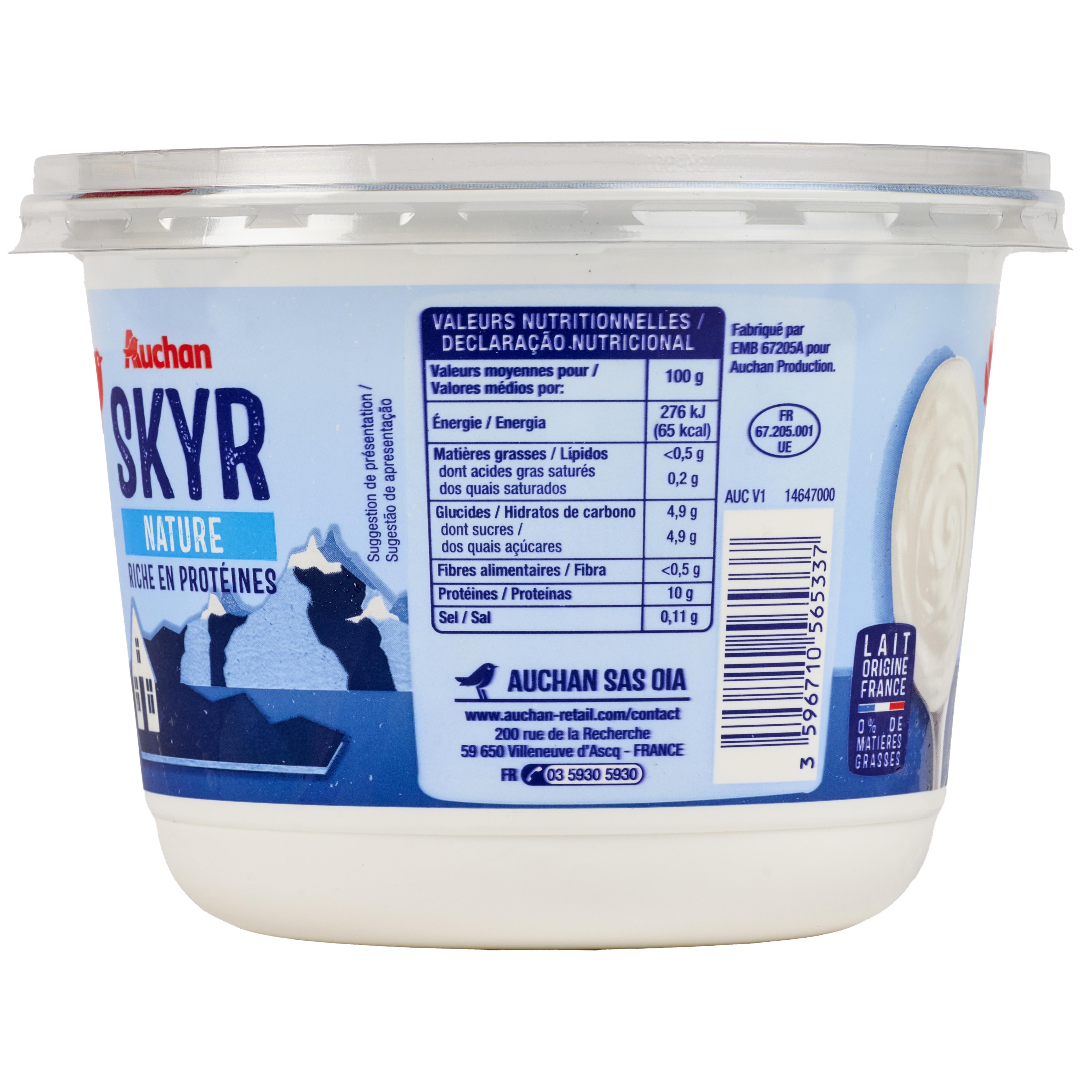 Voir la diapositive 2 : AUCHAN Skyr nature 850g