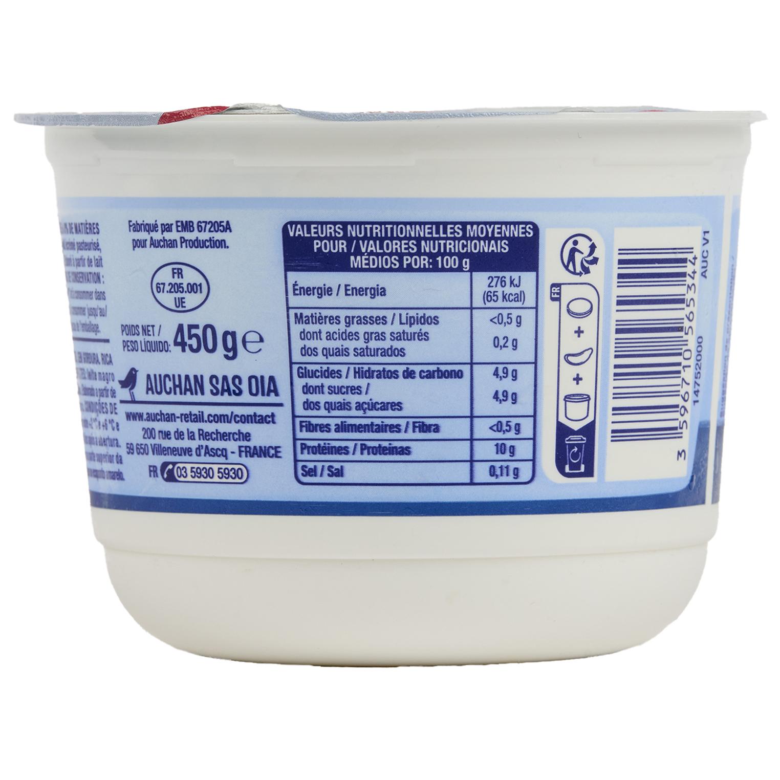 Voir la diapositive 4 : AUCHAN Skyr nature 450g