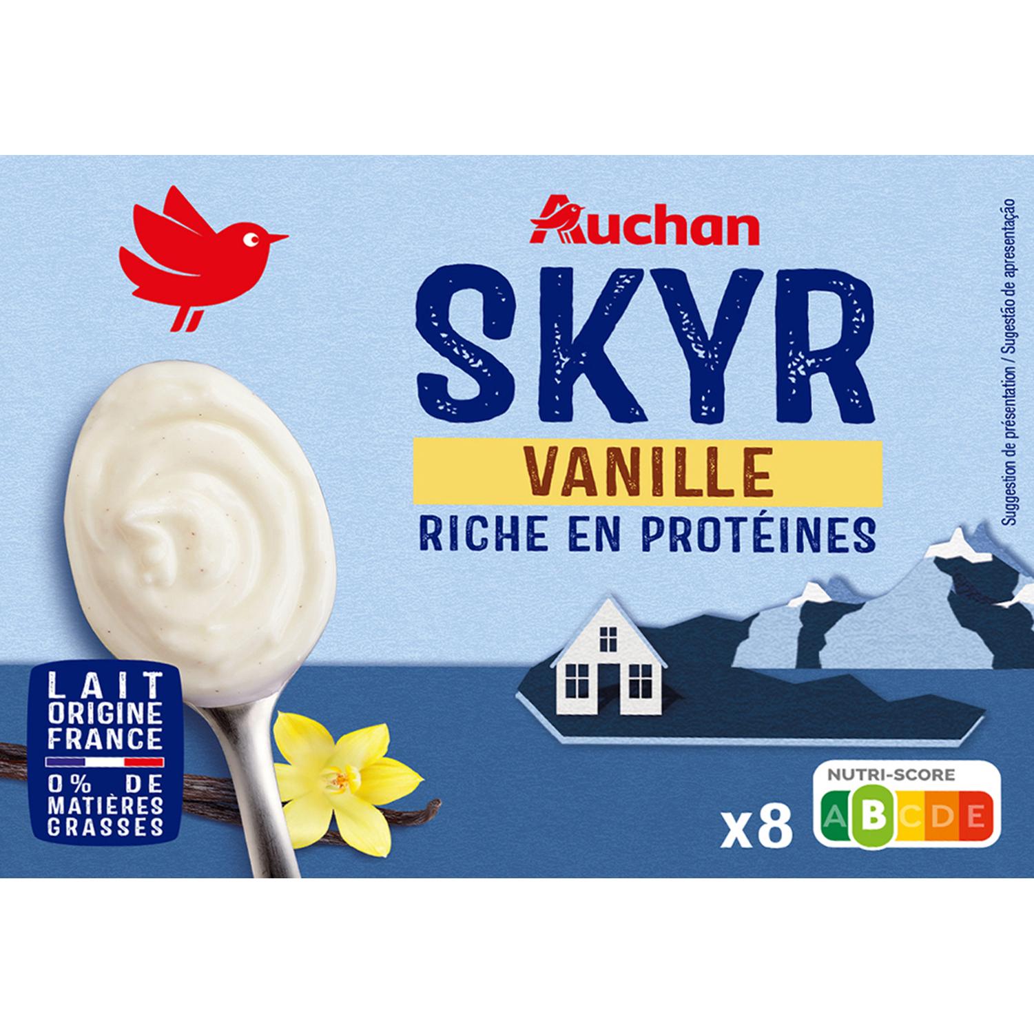 AUCHAN Skyr à la vanille 8x100g