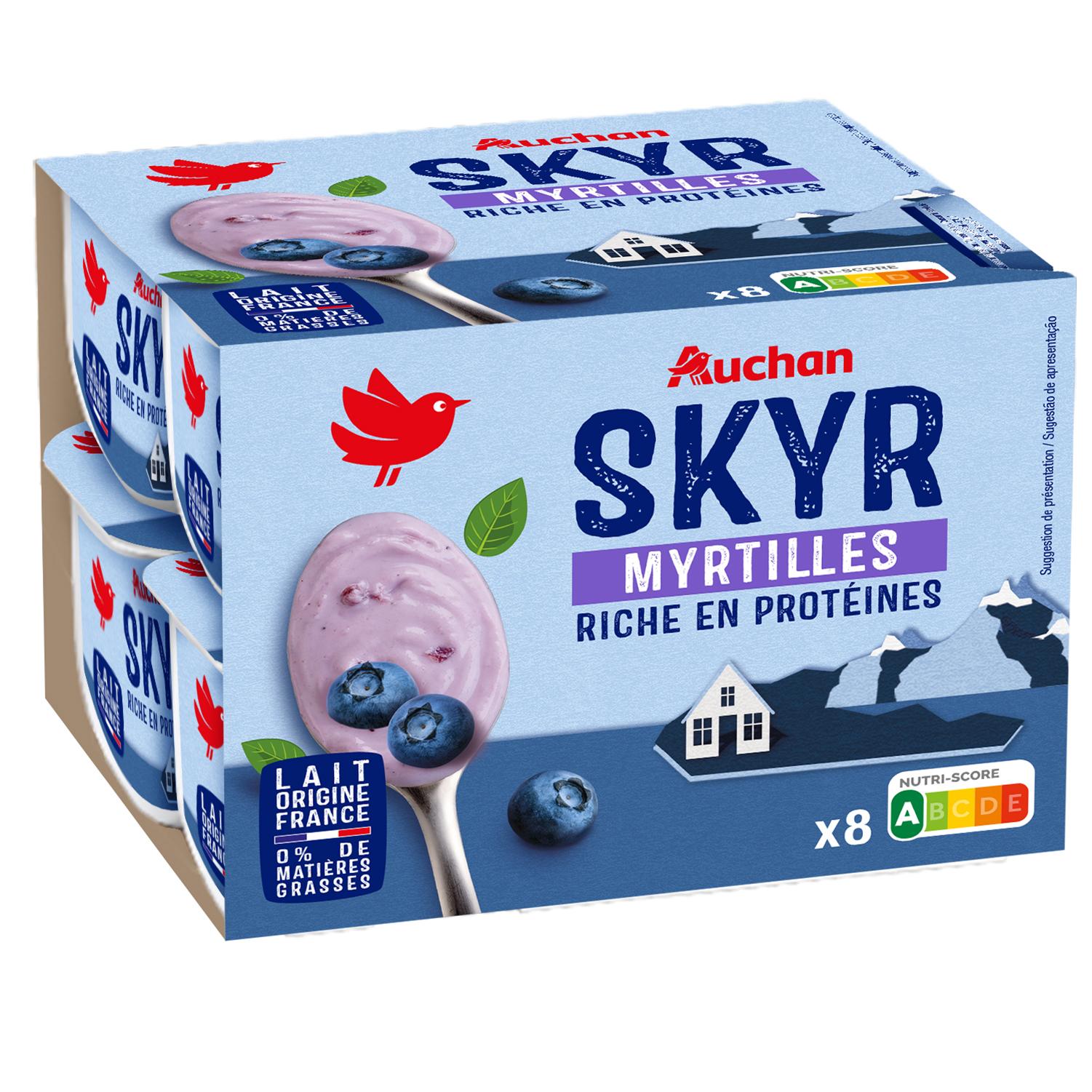 Voir la diapositive 2 : AUCHAN Skyr à la myrtille 8x100g