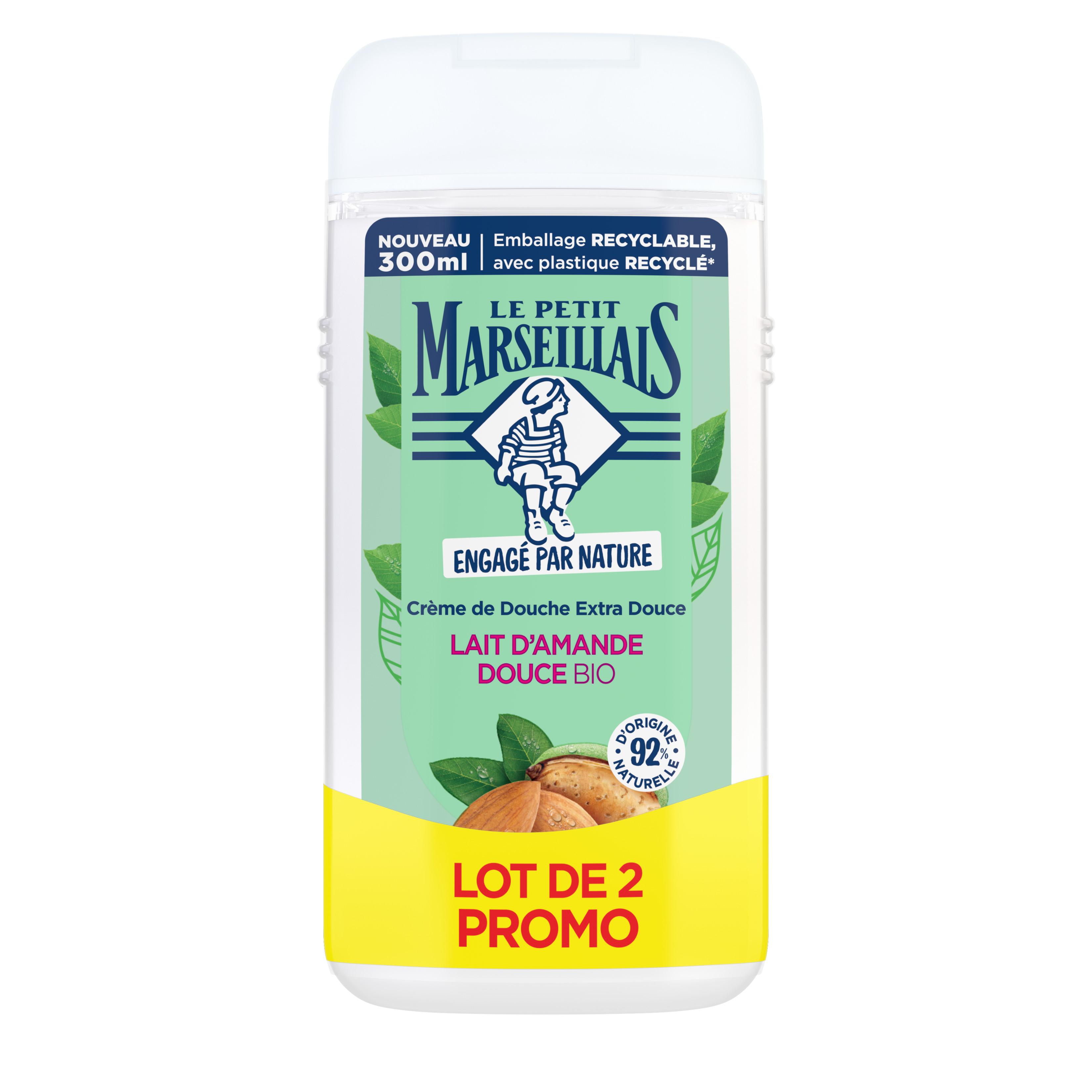 LE PETIT MARSEILLAIS Crème de douche extra douce au lait d'amande douce bio 2x300ml