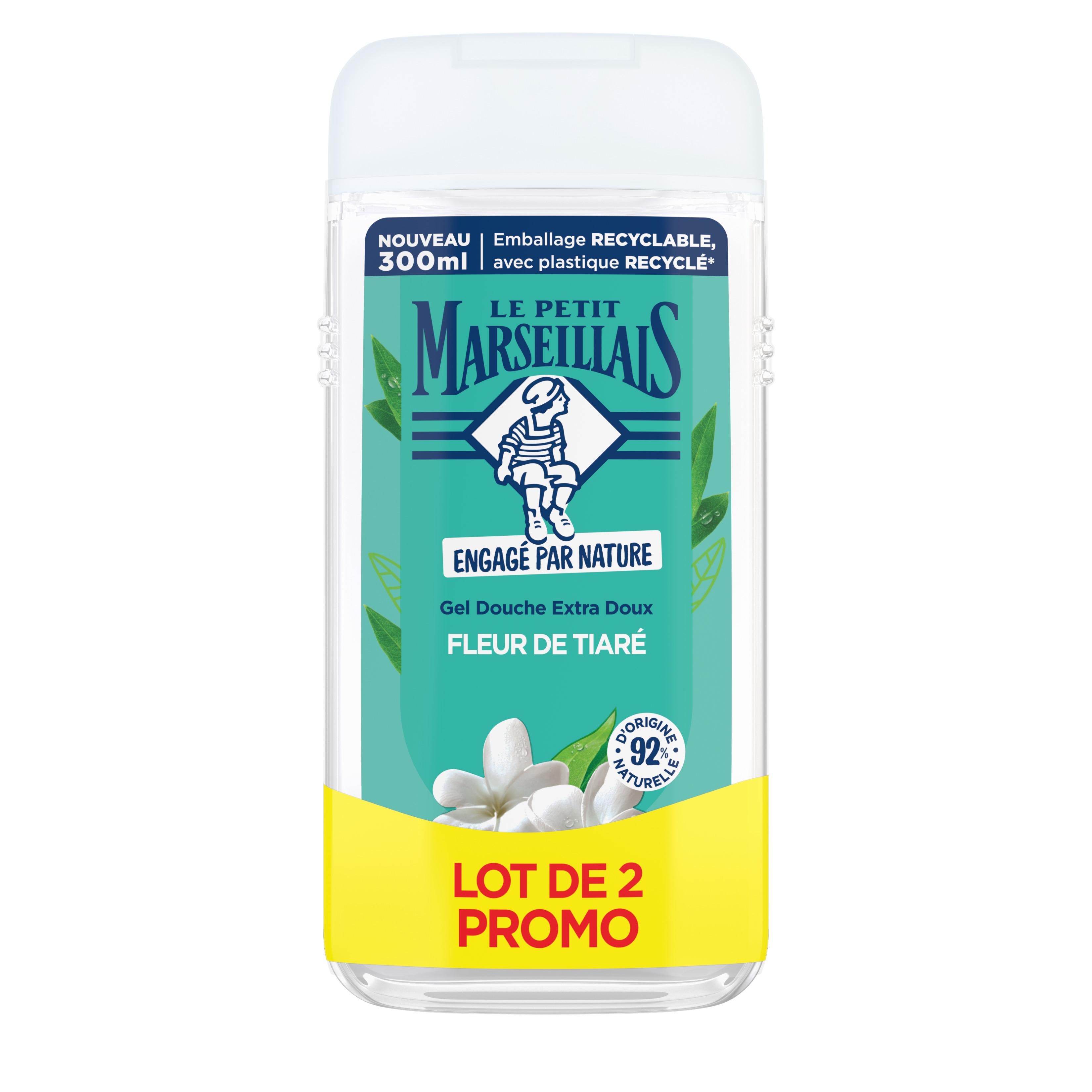 LE PETIT MARSEILLAIS Gel douche extra doux fleur de tiaré 2x300ml