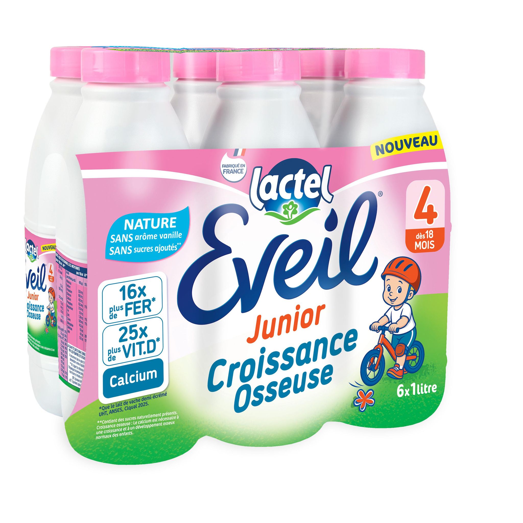 EVEIL Lait de croissance osseuse junior 4 dès 18 mois 6x1l