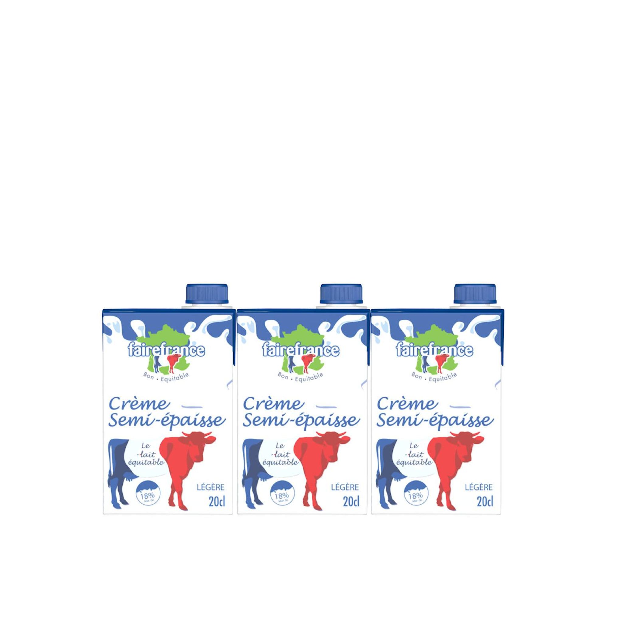 FAIRE FRANCE Crème légère semi-épaisse 18%MG 3x20cl