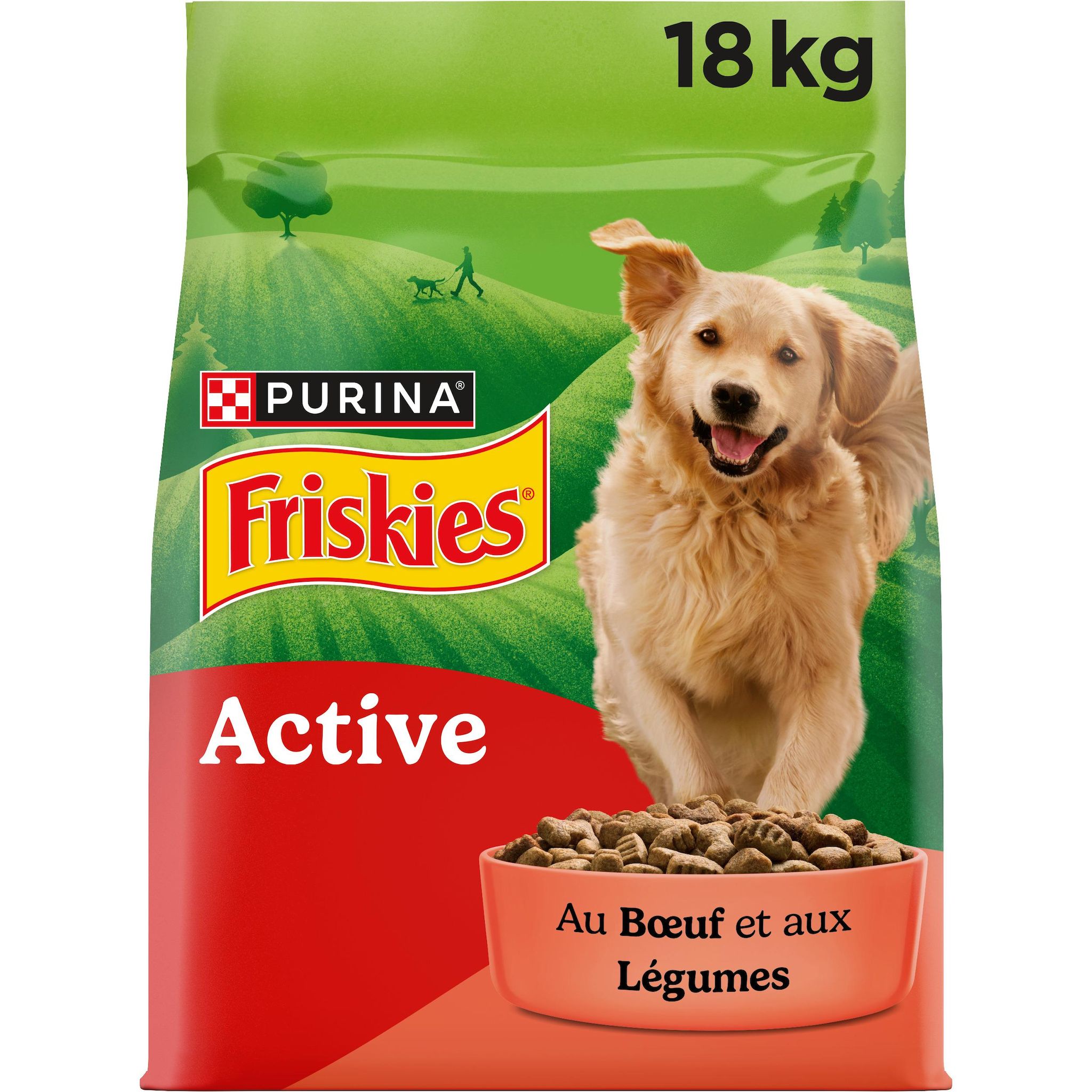 PURINA Croquettes active au boeuf et aux légumes pour chien 18kg