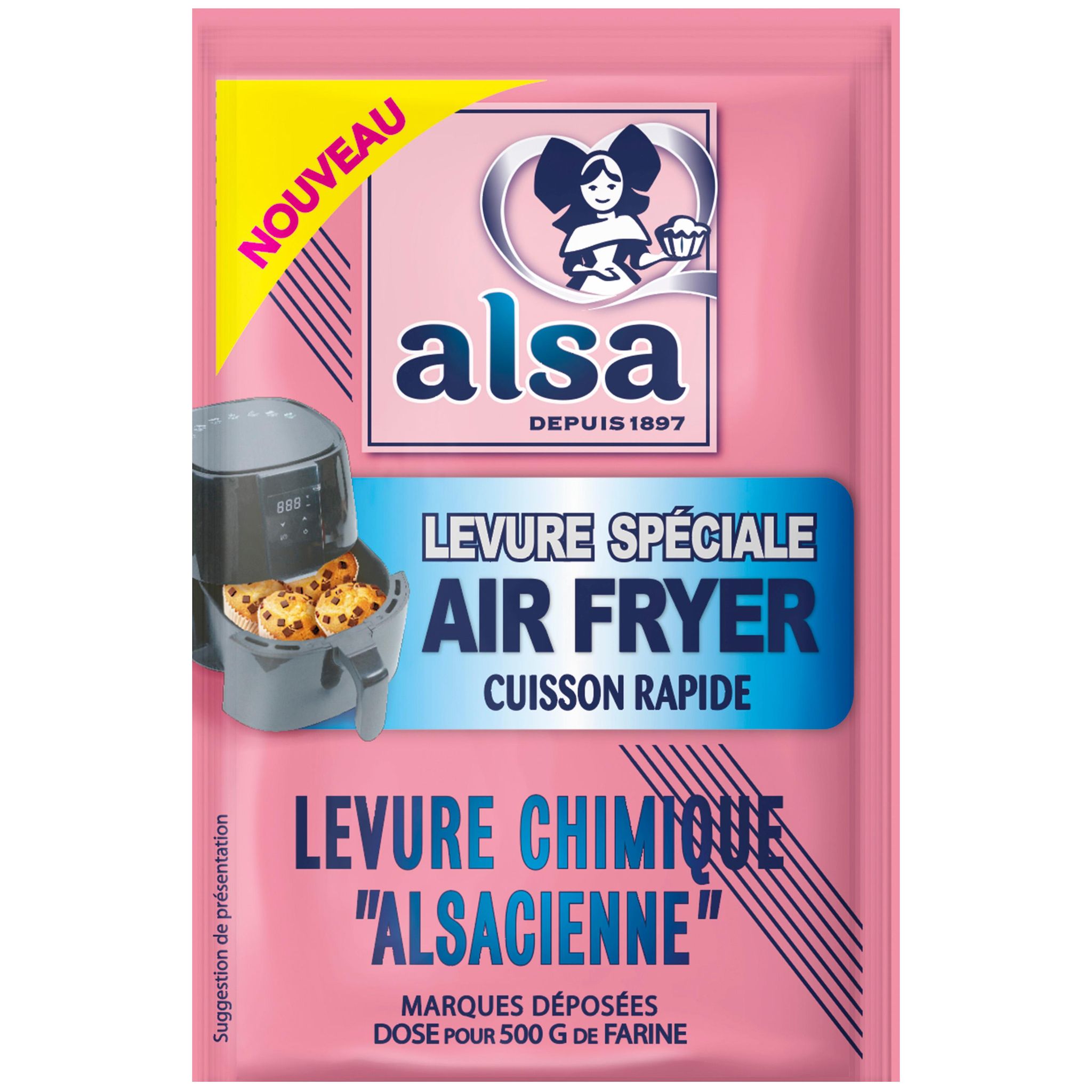 ALSA Levure chimique spéciale air fryer cuisson rapide 5 sachets 55g