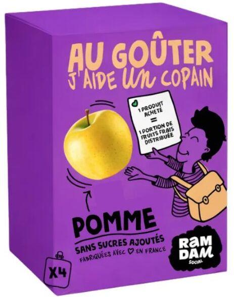RAMDAM SOCIAL Gourdes compotes de pommes sans sucres ajoutés 4x90g