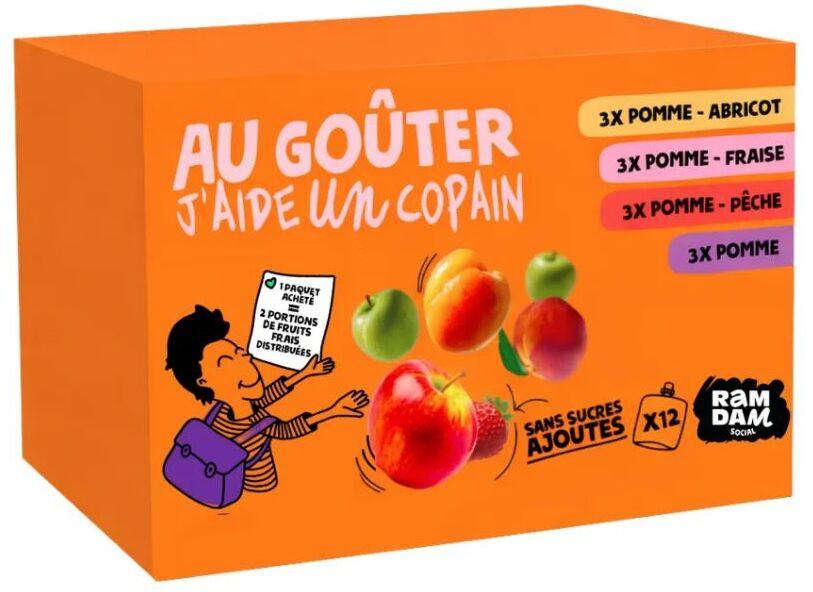 RAMDAM SOCIAL Gourdes fruits panachés sans sucres ajoutés 12x90g