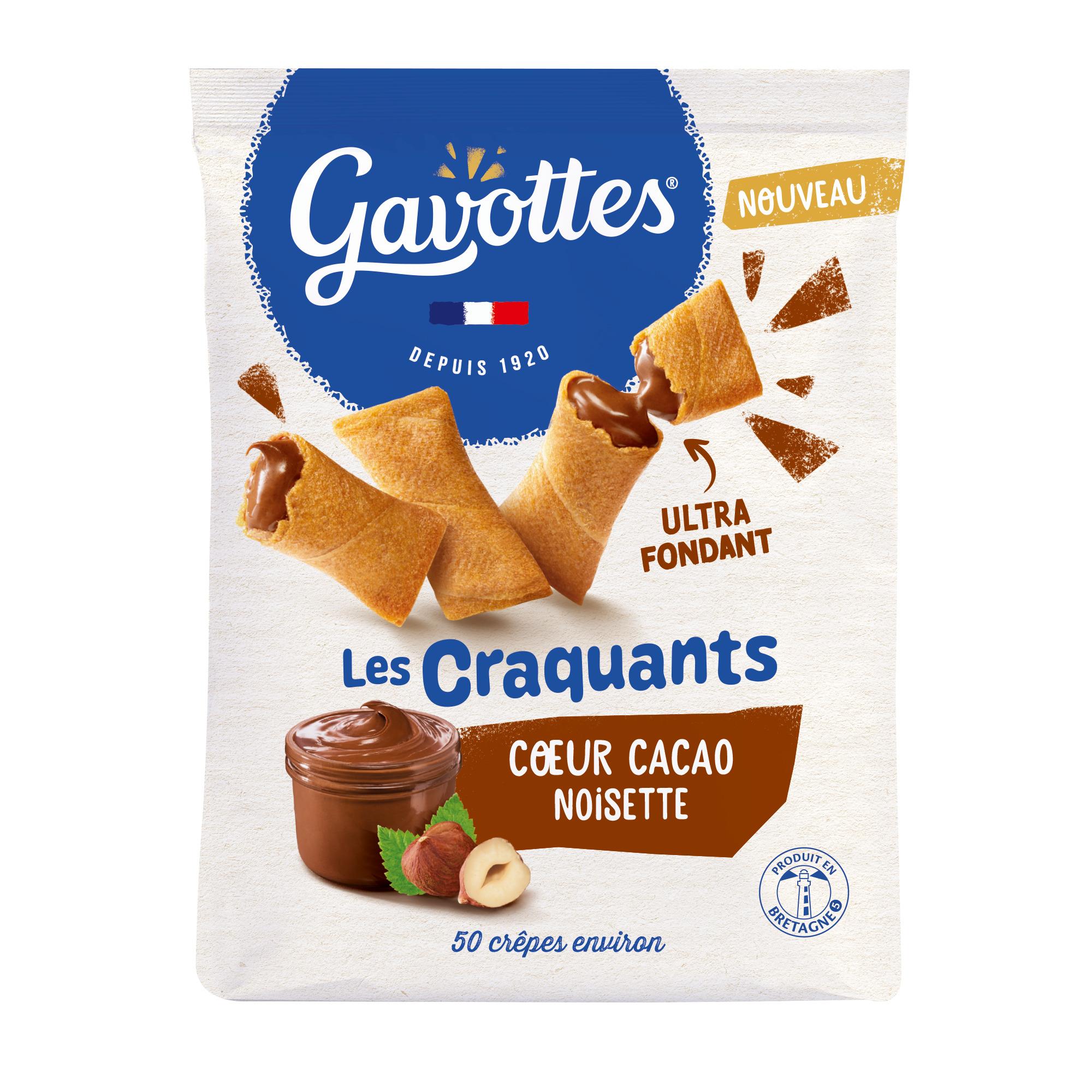 GAVOTTES Biscuits dentelle fourrés cacao noisette 175g