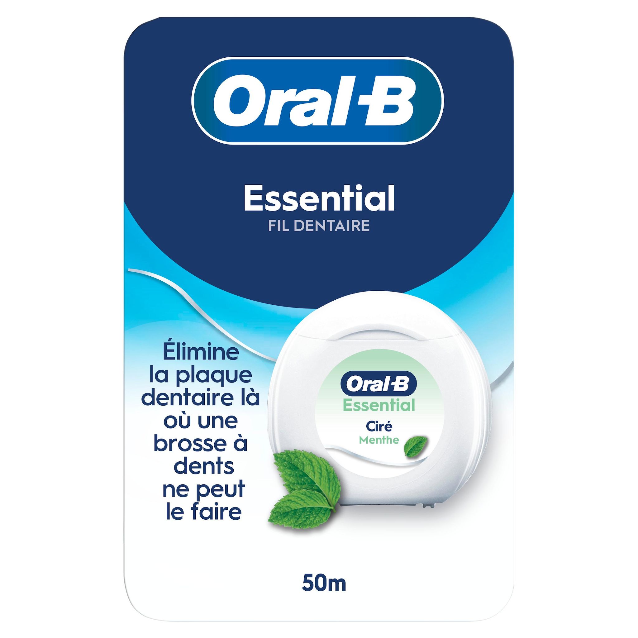 ORAL-B Essential Fil dentaire ciré goût menthe 50m