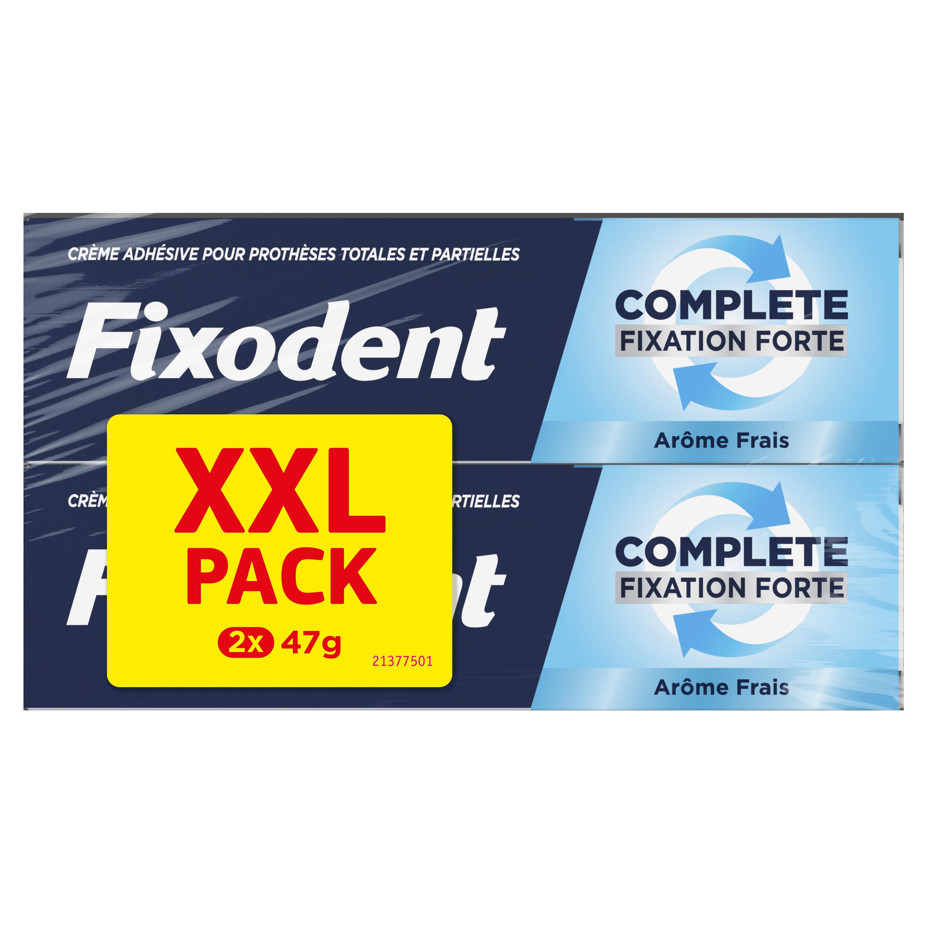 FIXODENT Crème adhésive pour prothèses arôme frais 2x47g