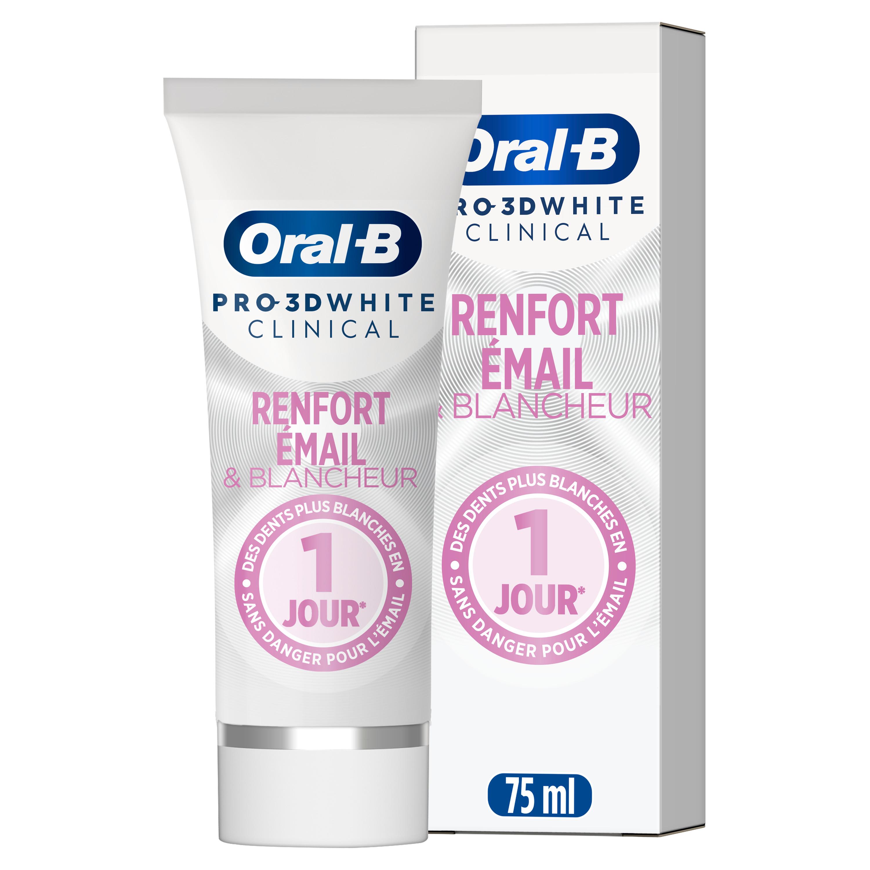 ORAL-B 3D White clinical Dentifrice blancheur renforcement de l'émail 75ml