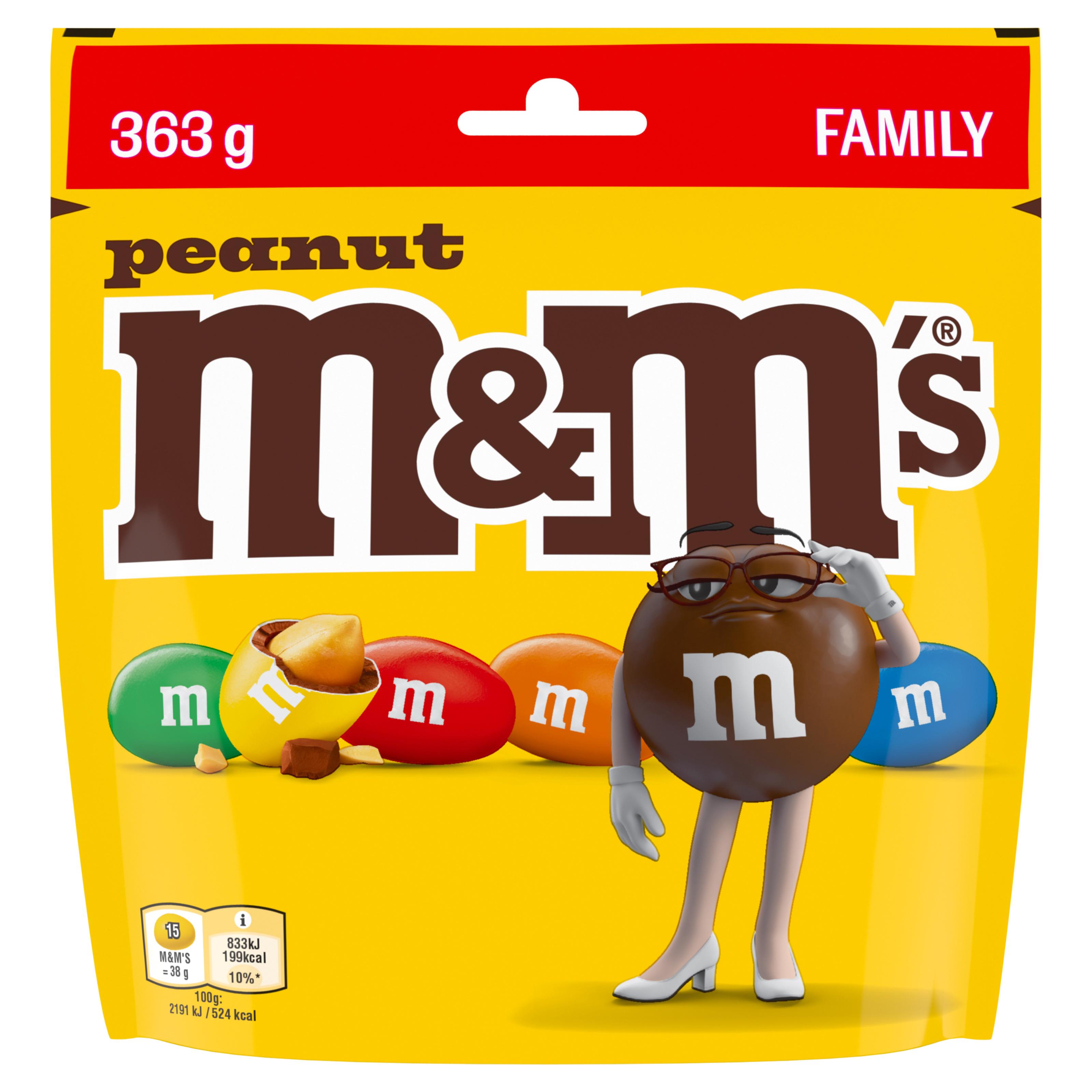 M&M'S Peanut bonbons chocolatés à la cacahuète enrobée de chocolat au lait 363g