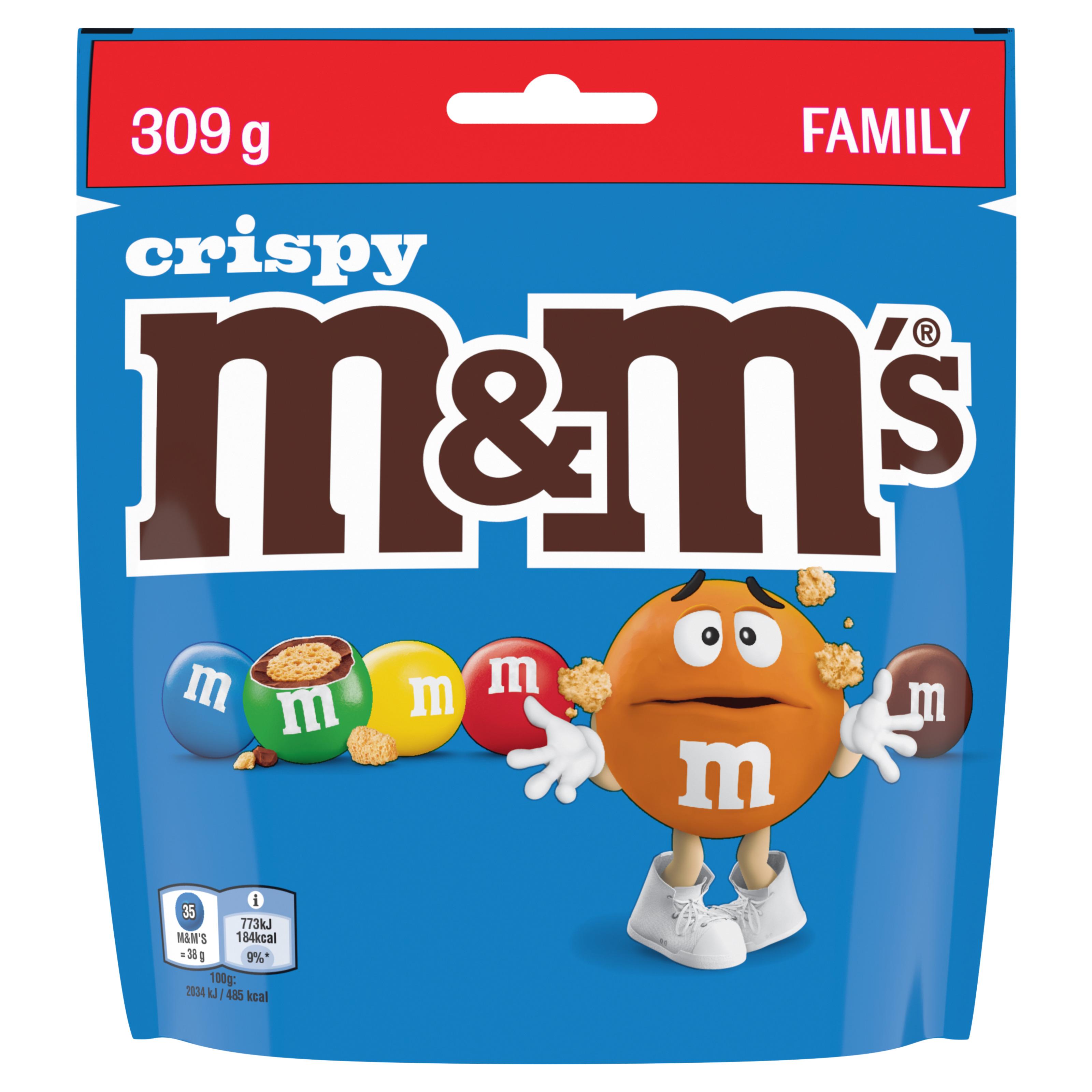 M&M'S Crispy billes de chocolat au lait enrobées de riz soufflé 309g
