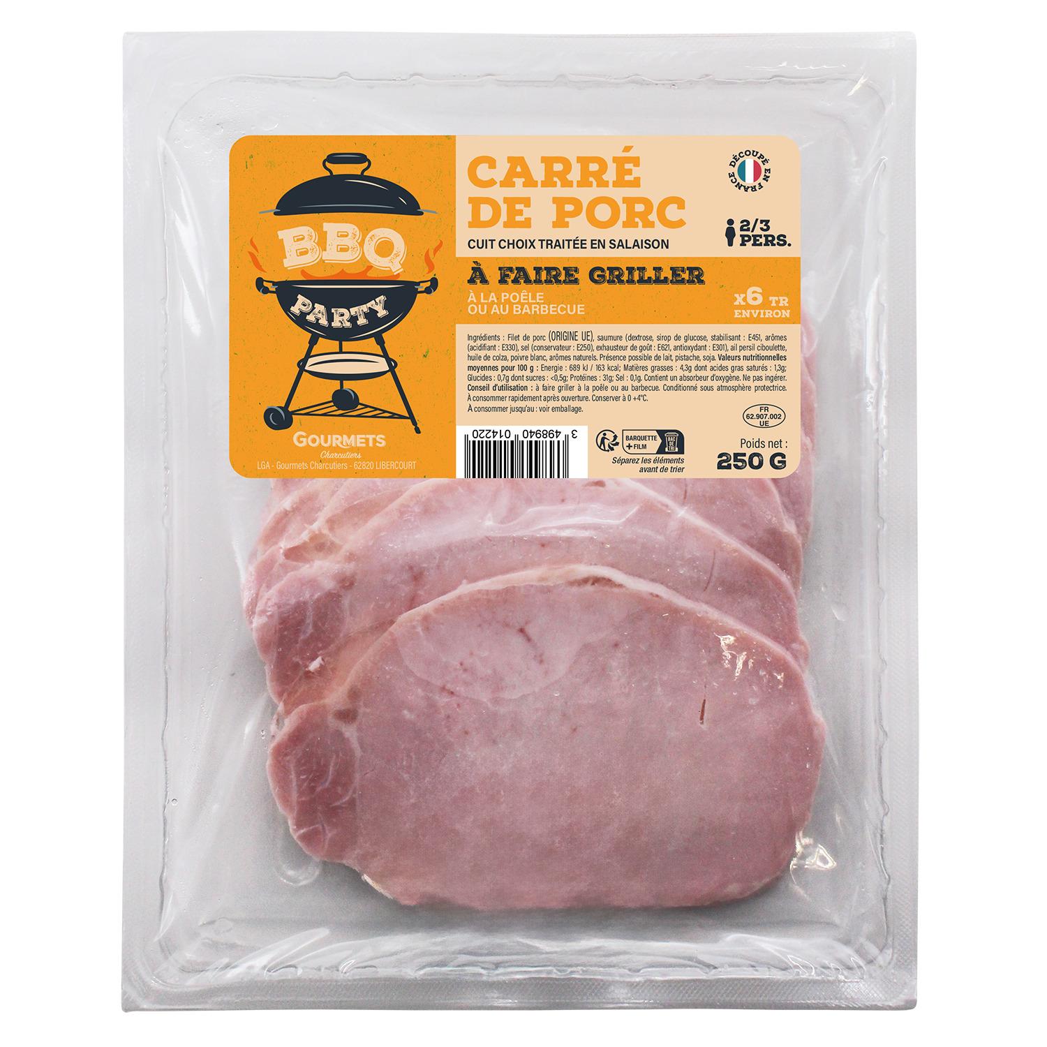 GOURMETS DE L'ARTOIS Carré de porc à griller de porc Env 4 tranches 250g