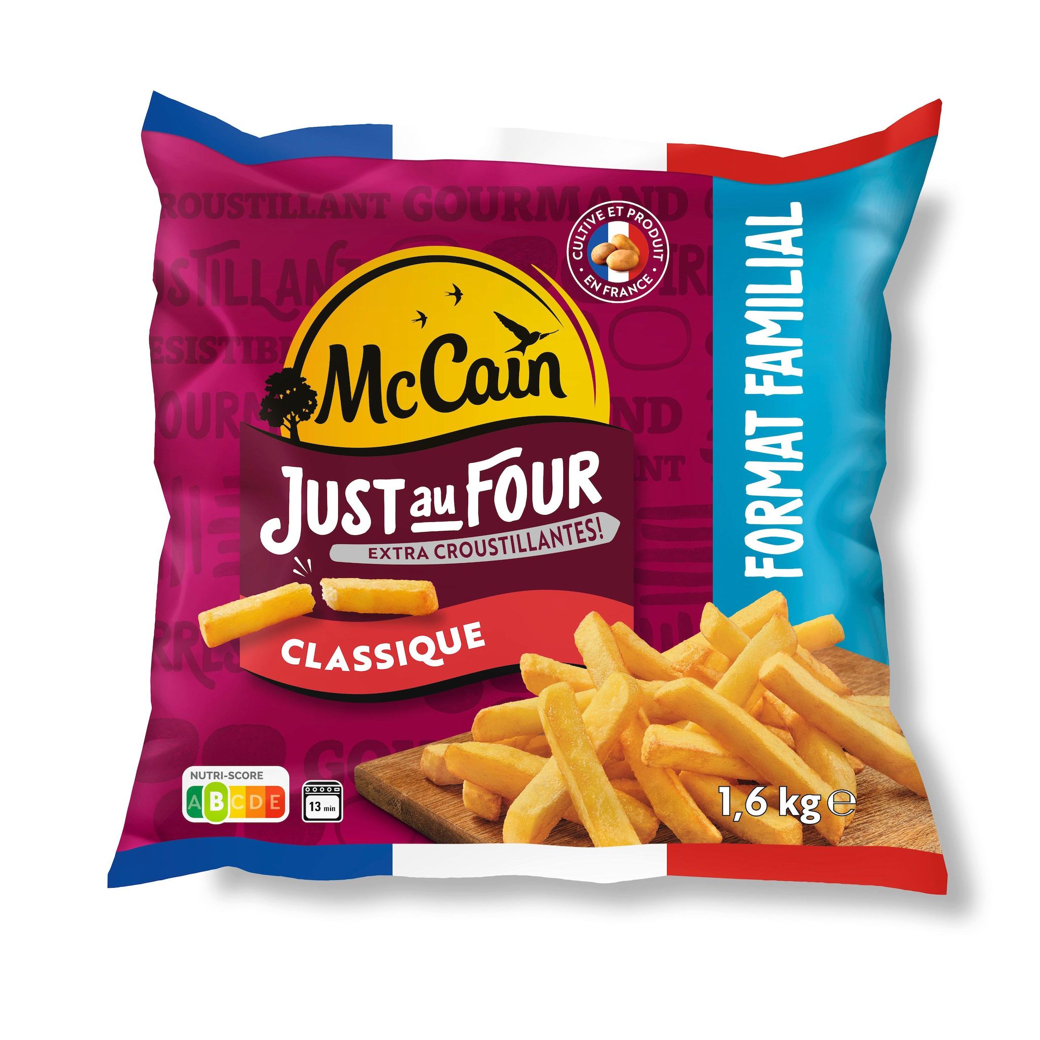 MCCAIN Just au four frites classique format familial 1.6kg