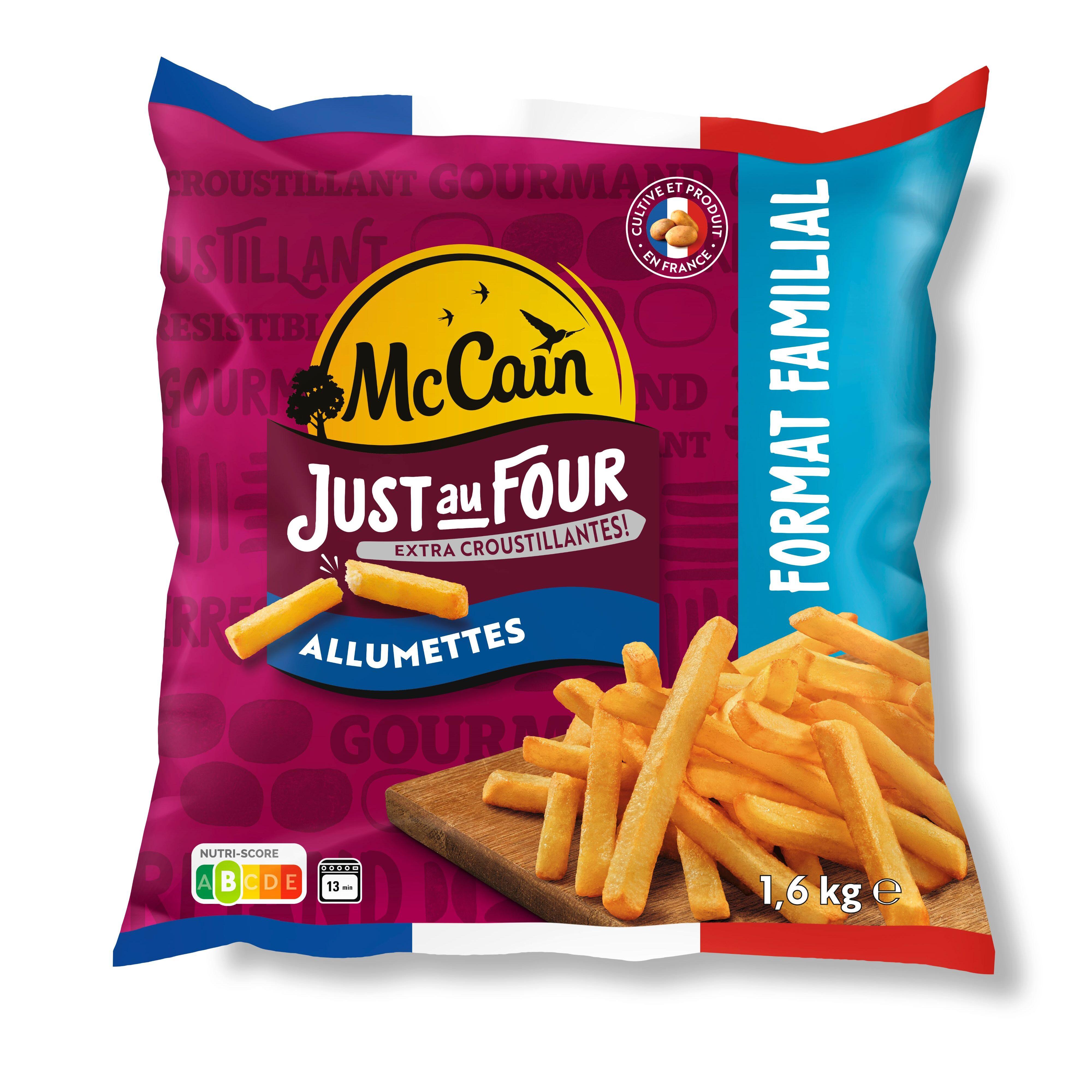 MCCAIN Just au four frites allumettes extra fines format familial 1,6kg