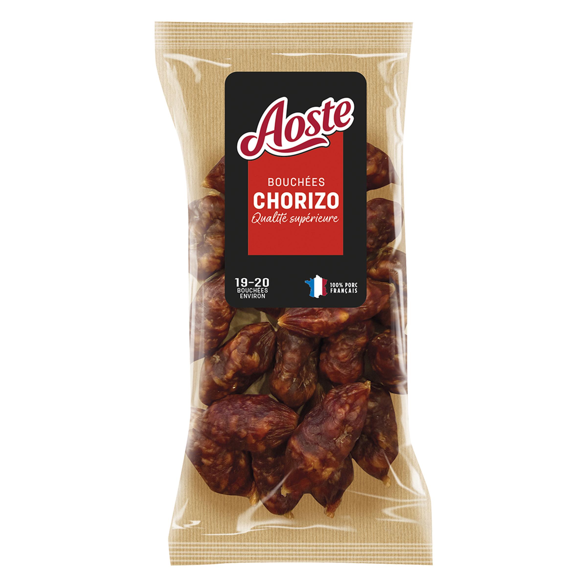 AOSTE Bouchées chorizo qualité supérieur Environ 19/20 pièces 120g