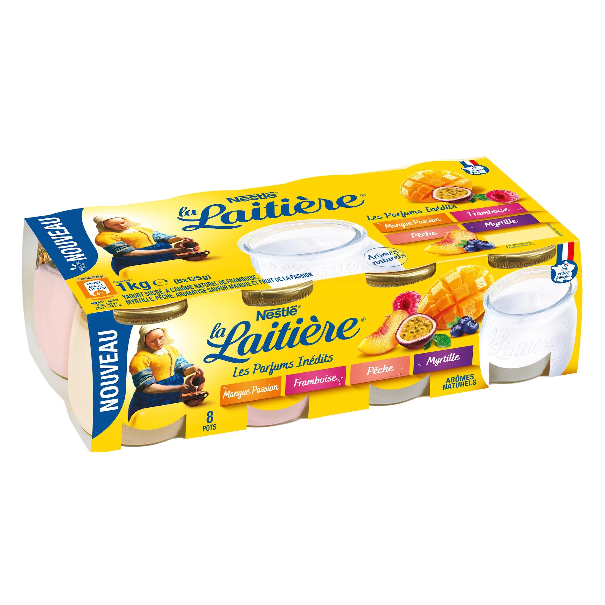 LA LAITIERE Yaourt aromatisé fruits panaché 8x125g