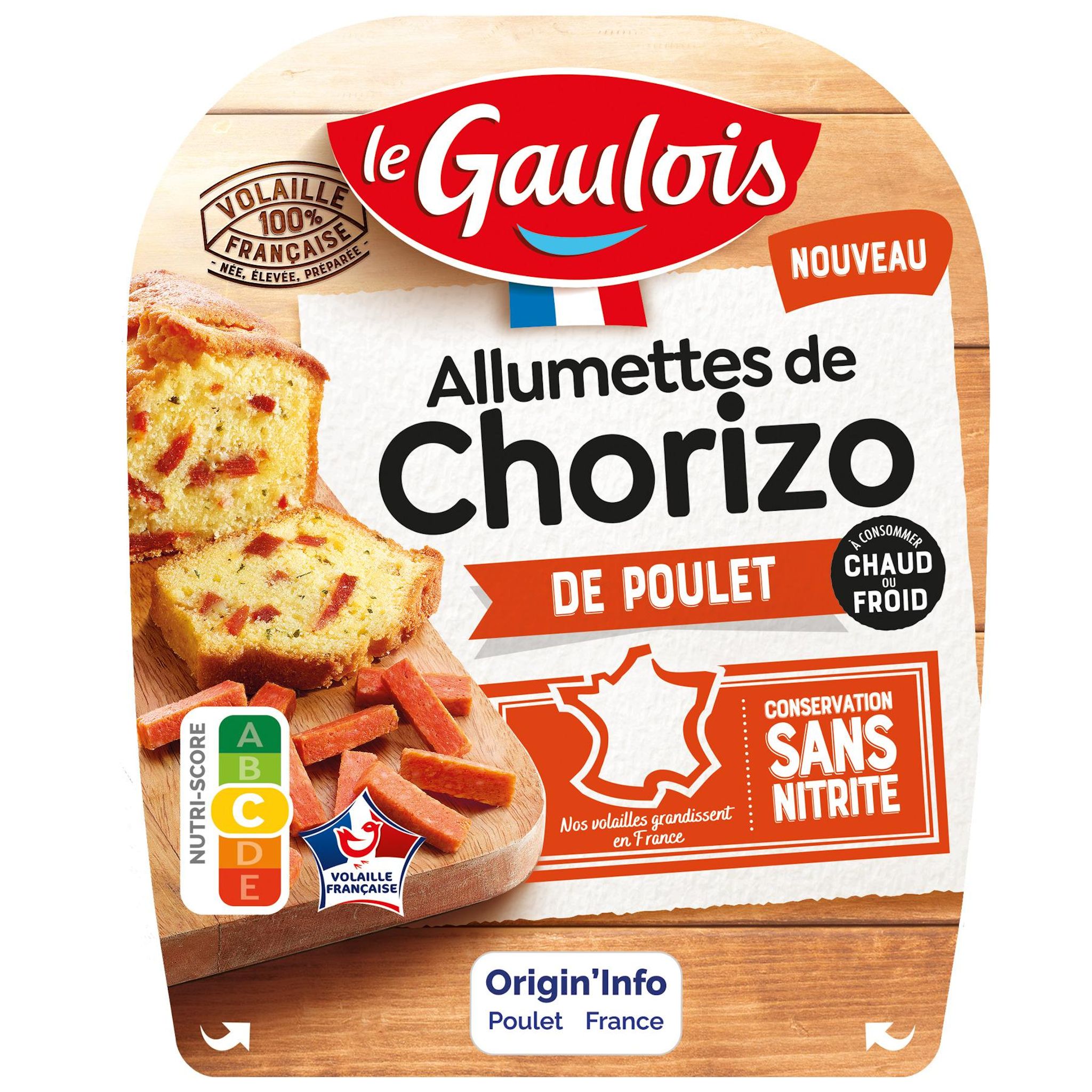 LE GAULOIS Allumettes de chorizo de poulet sans nitrite 2x75g