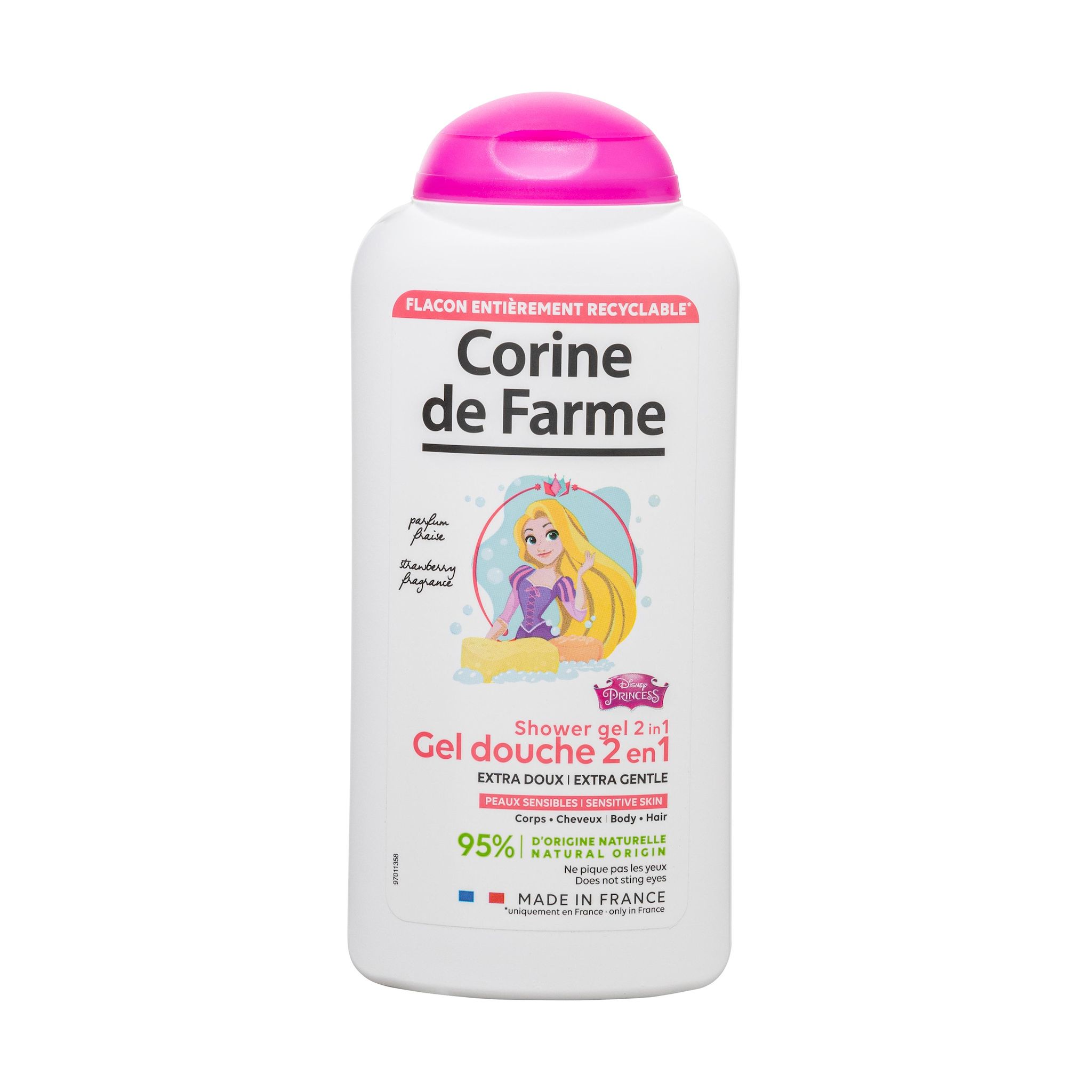 CORINE DE FARME Gel douche 2en1 parfum fraise 500ml