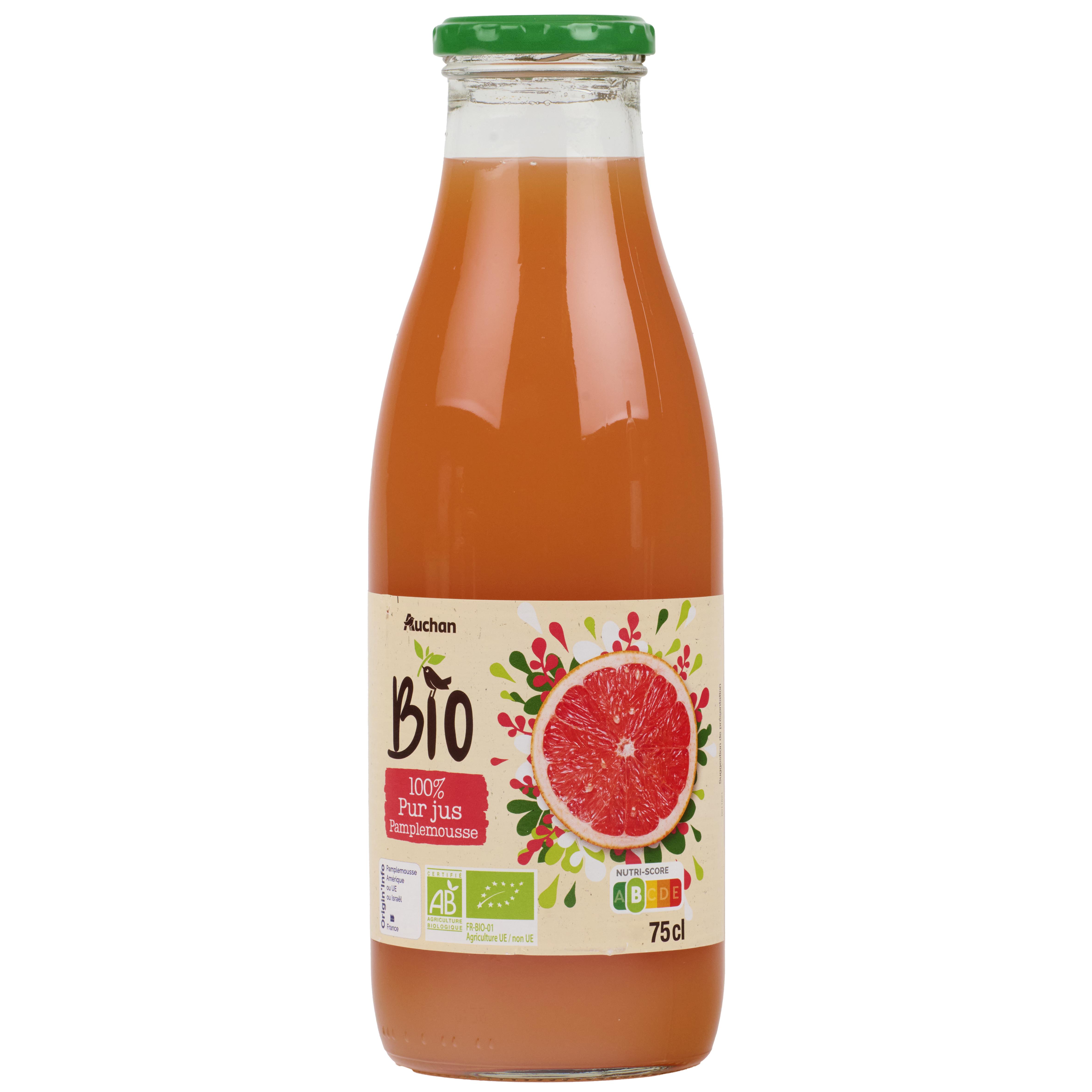AUCHAN BIO Pur jus de pamplemousse 75cl