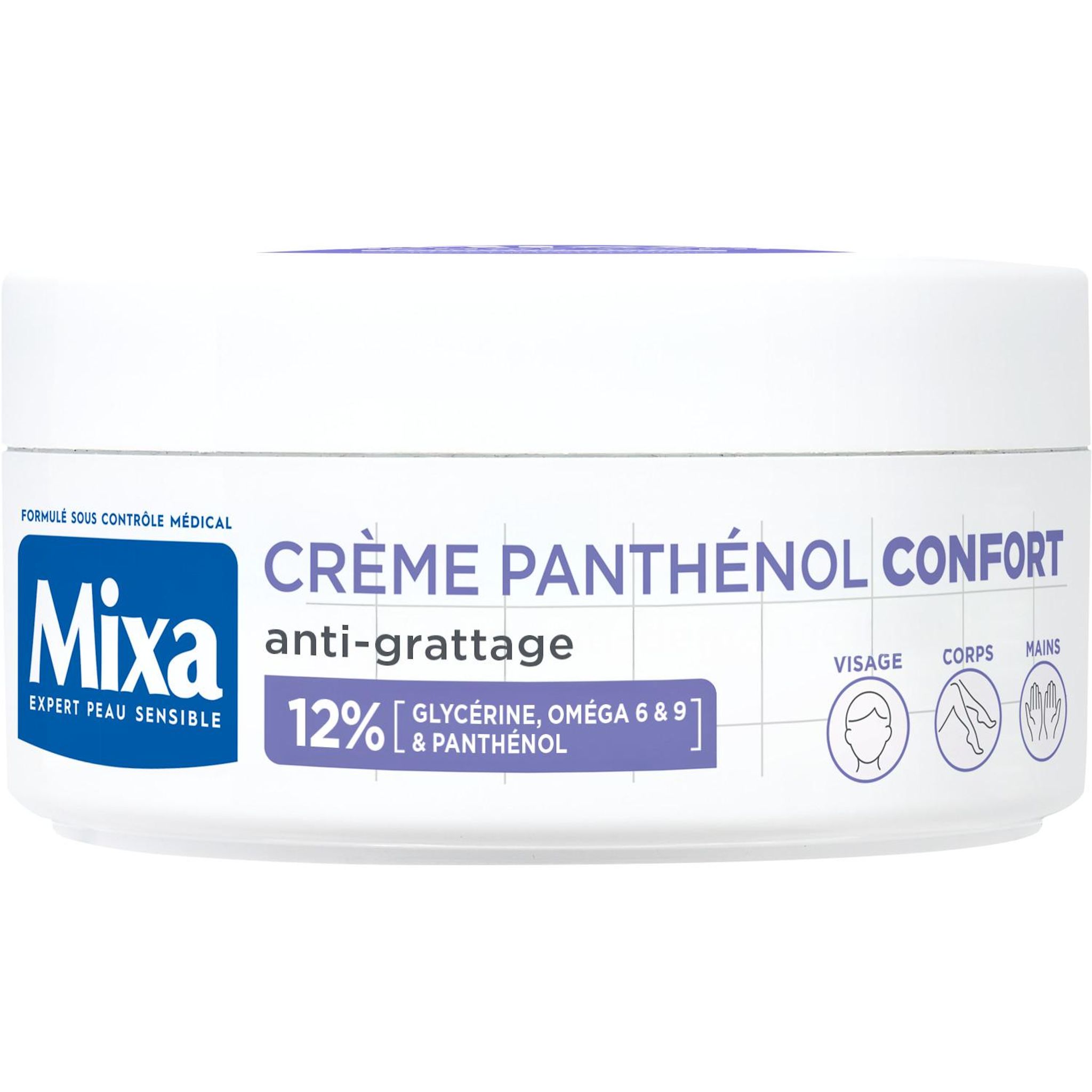 MIXA Crème Panthénol Confort anti-grattage visage, corps, mains 150ml