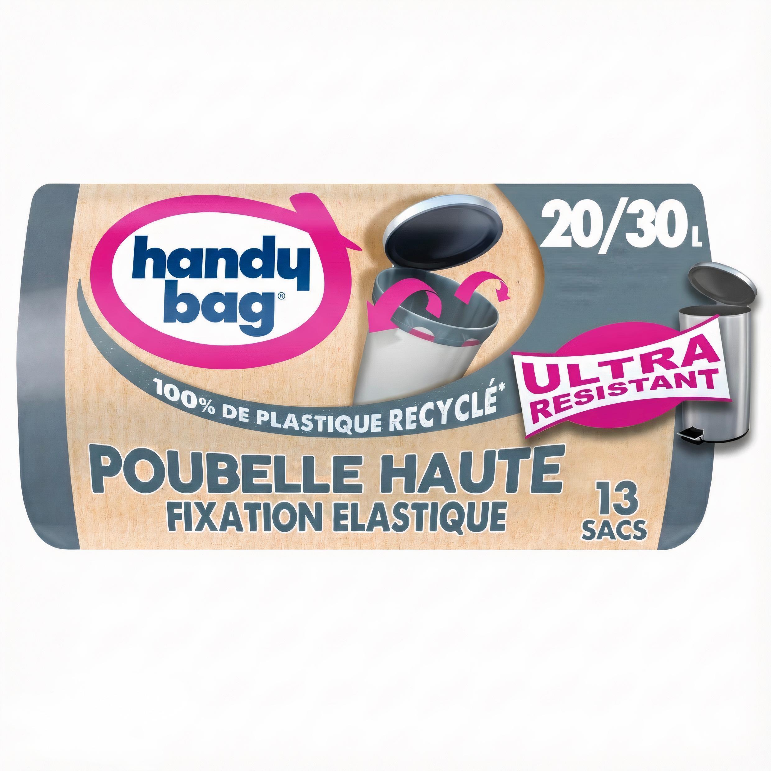 HANDY BAG Sacs poubelle haute fixation élastique matière recyclé 20l/30l 13 sacs