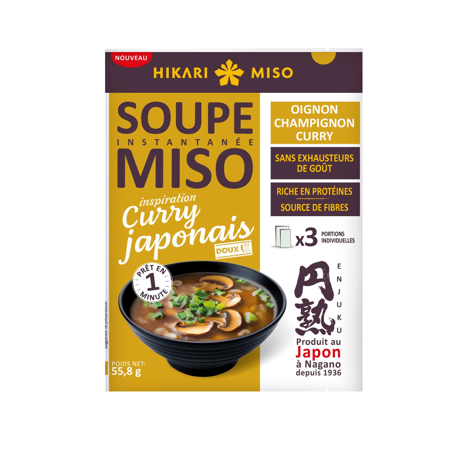 HIKARI Soupe miso instantanée au curry japonais 12x55,8g