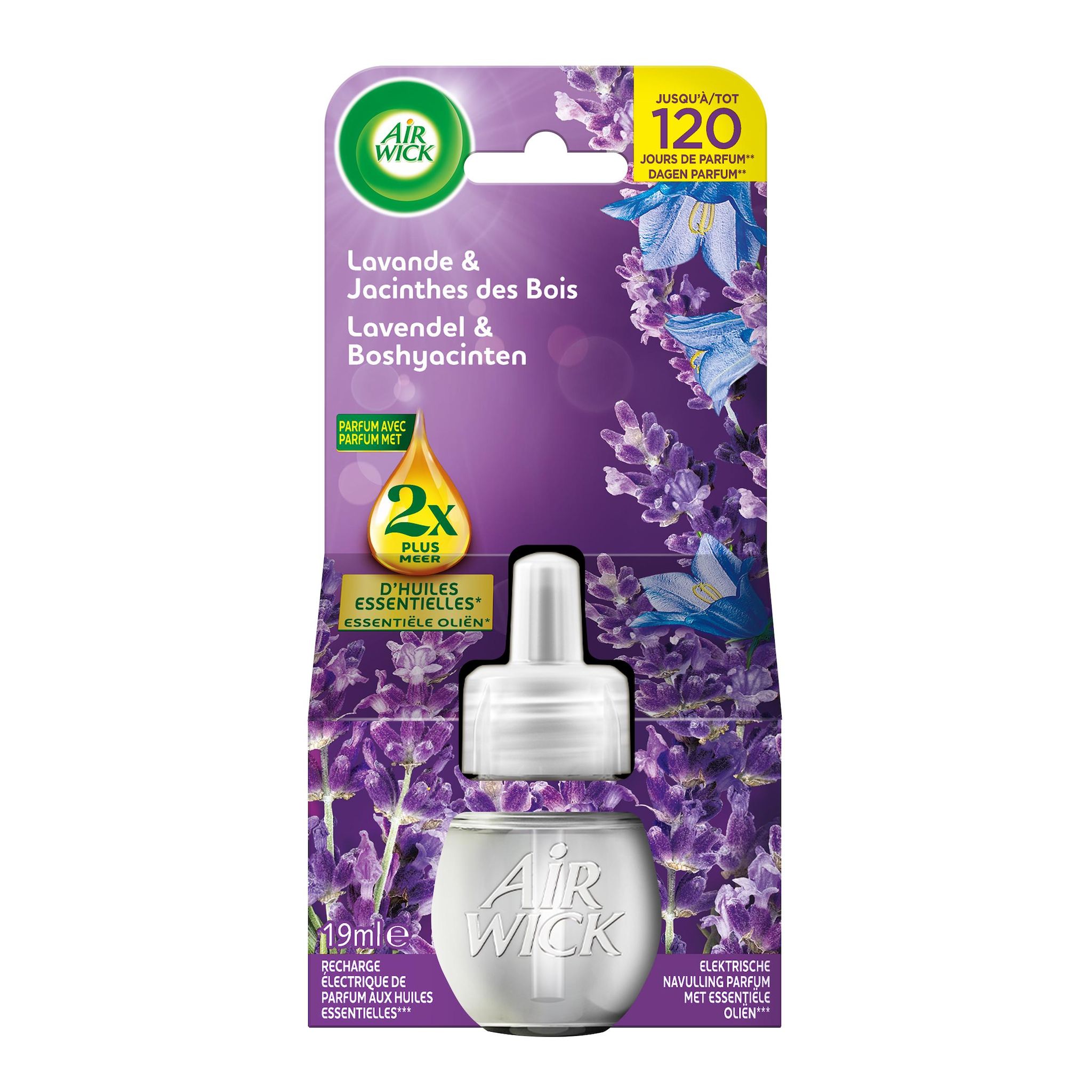 AIR WICK Recharge électrique désodorisant lavande et jacinthes des bois 19ml