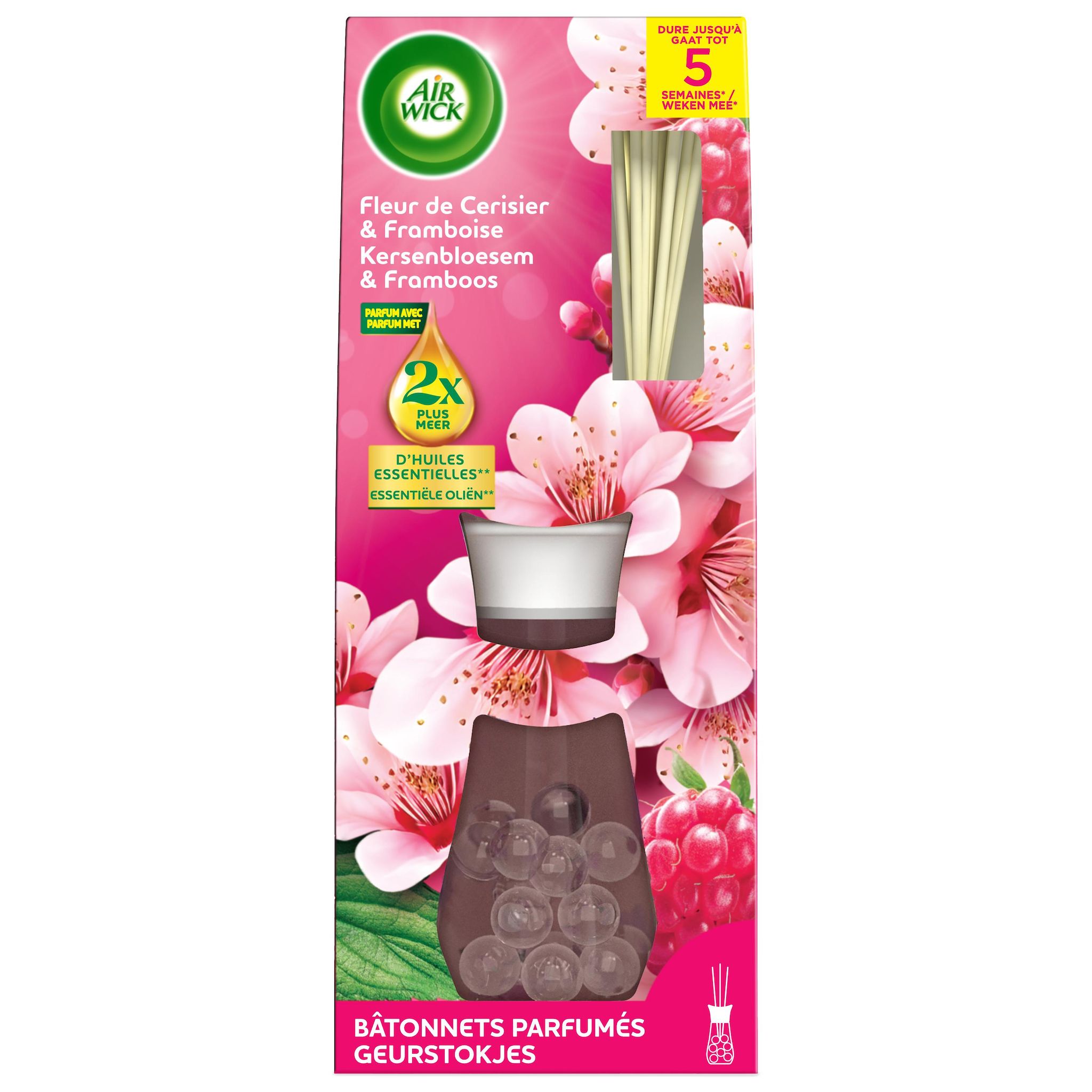 AIR WICK Bâtonnets désodorisant fleur de cerisier framboise 25ml