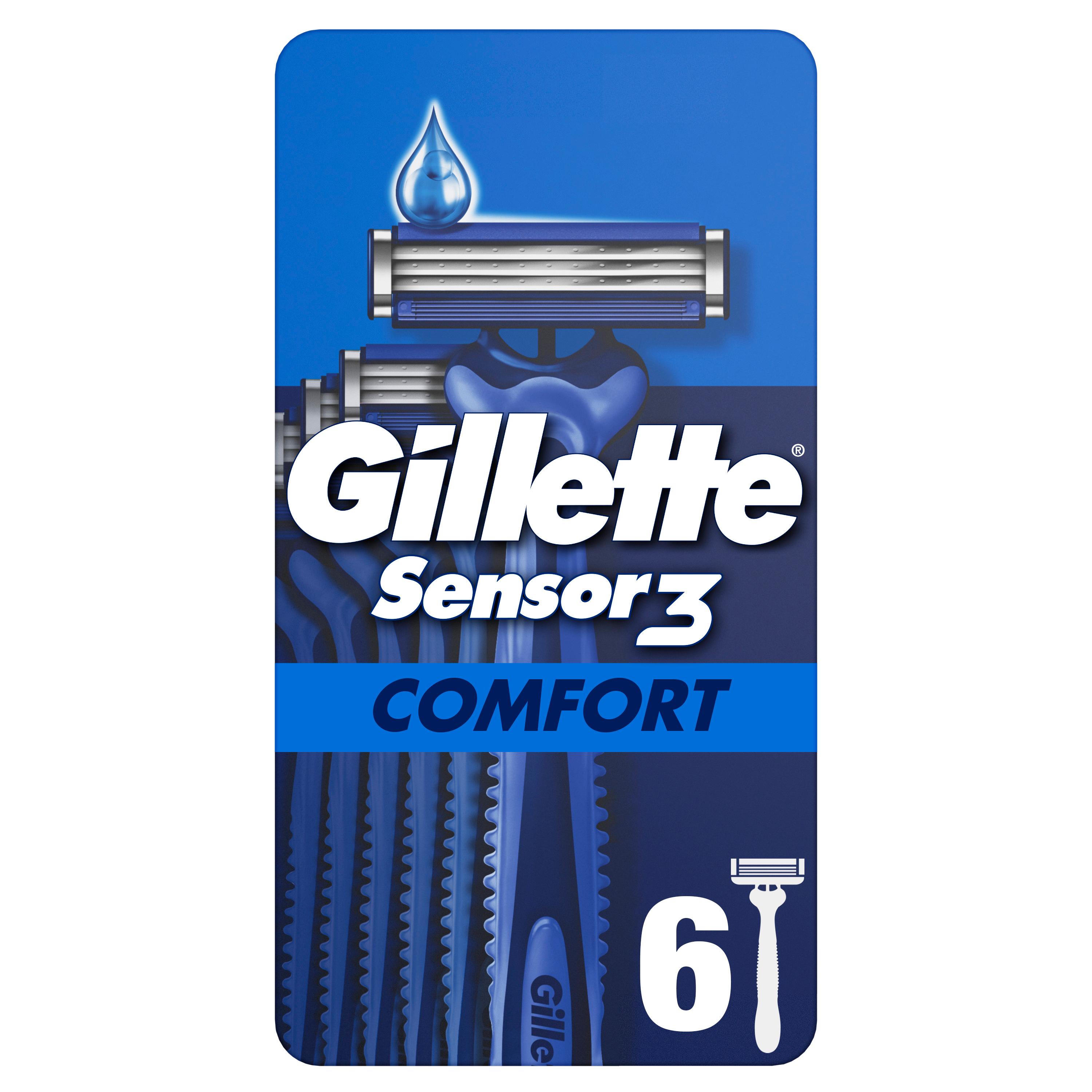 GILLETTE Sensor3 Rasoir jetable comfort 6 rasoirs