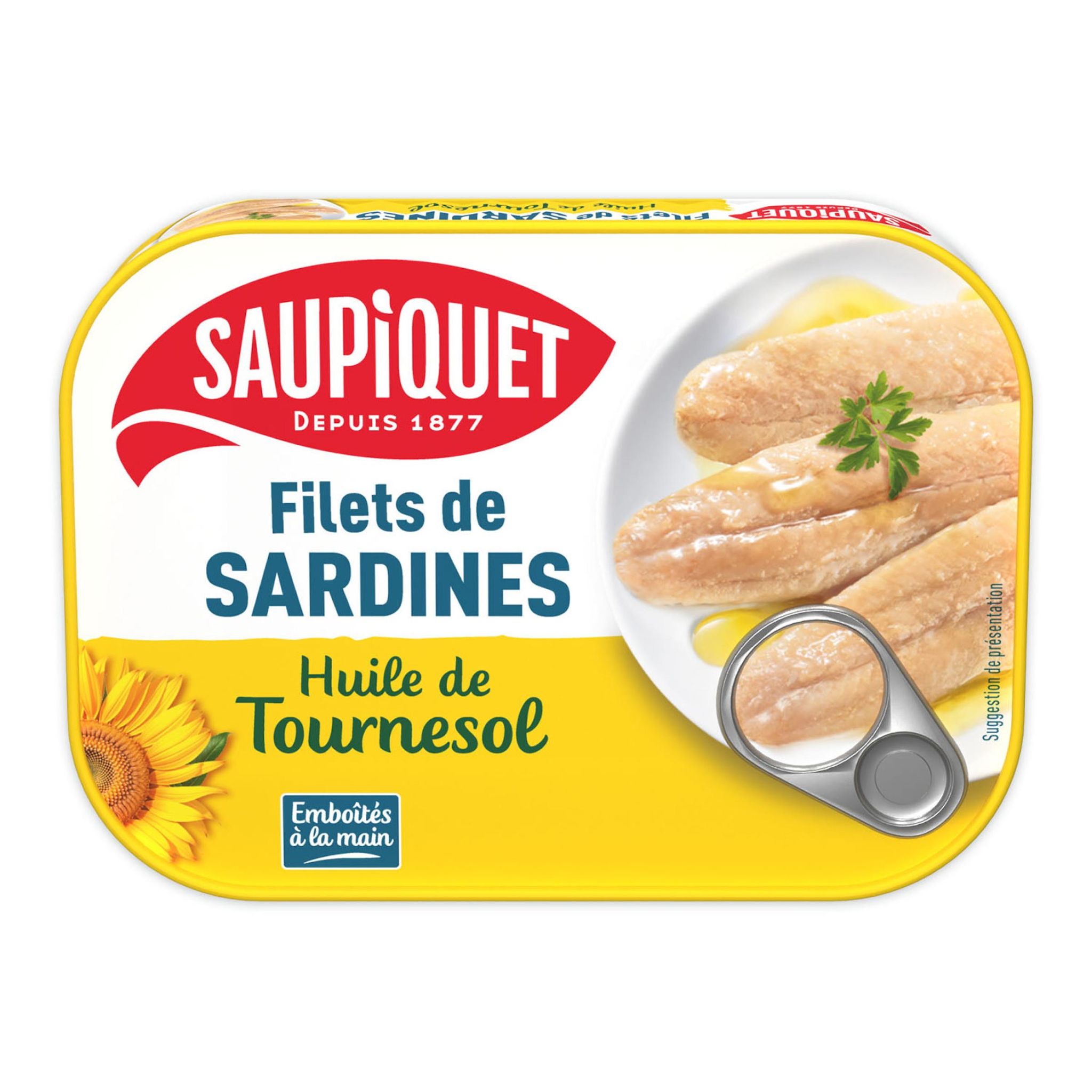 SAUPIQUET Filets de sardines à l'huile de tournesol 100g