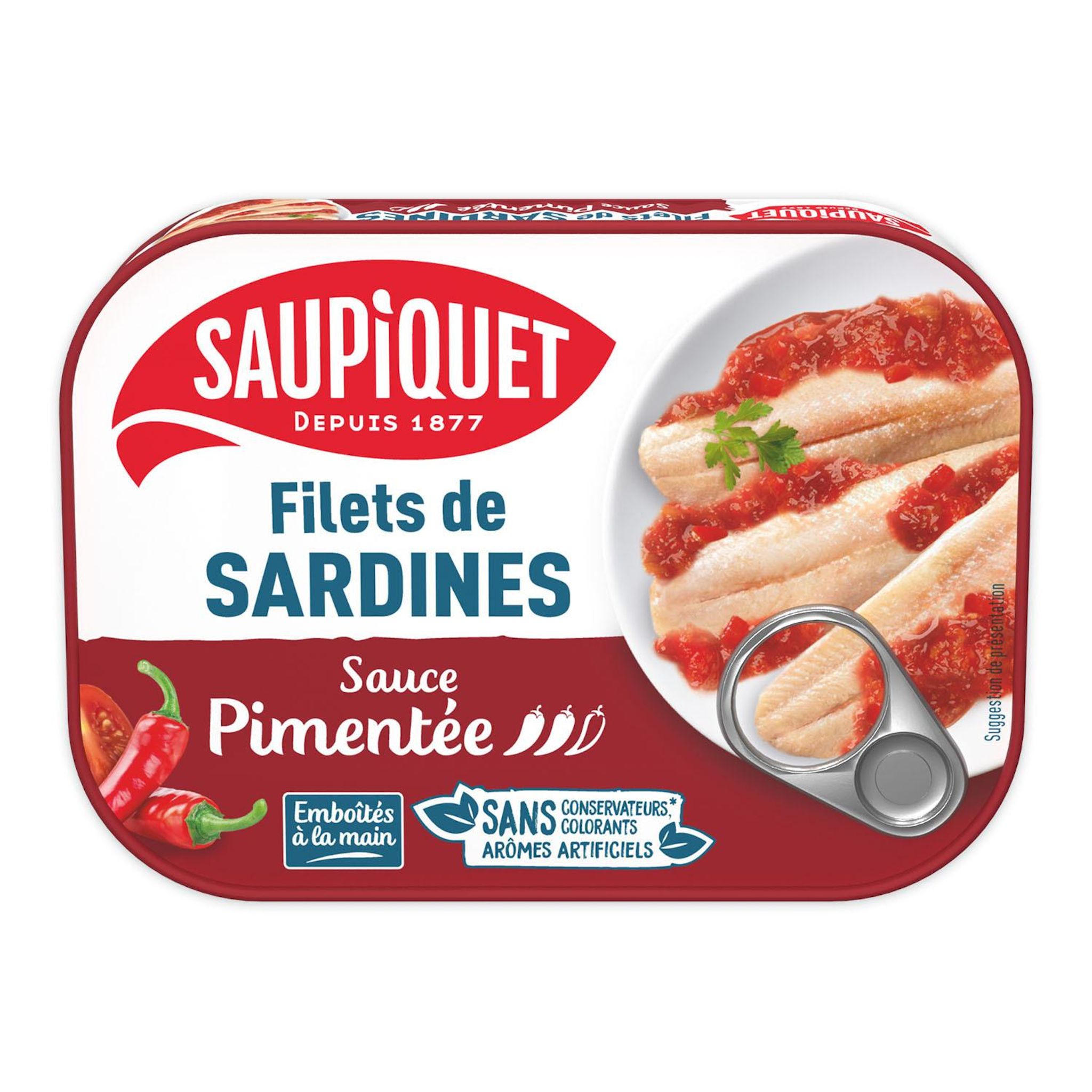 SAUPIQUET Filets de sardines sauce pimentée 100g