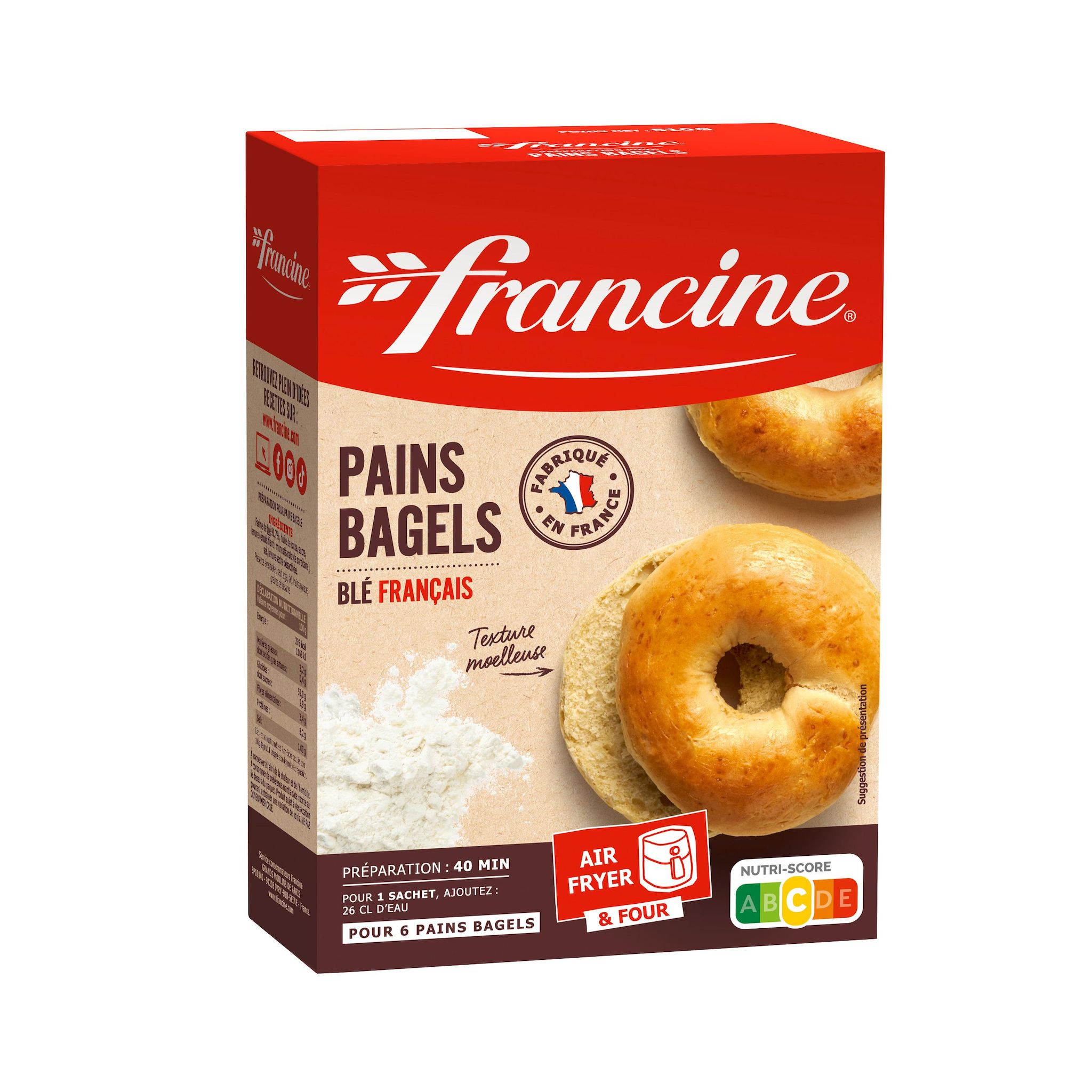 FRANCINE Préparation pour pains bagels 6 bagels 510g