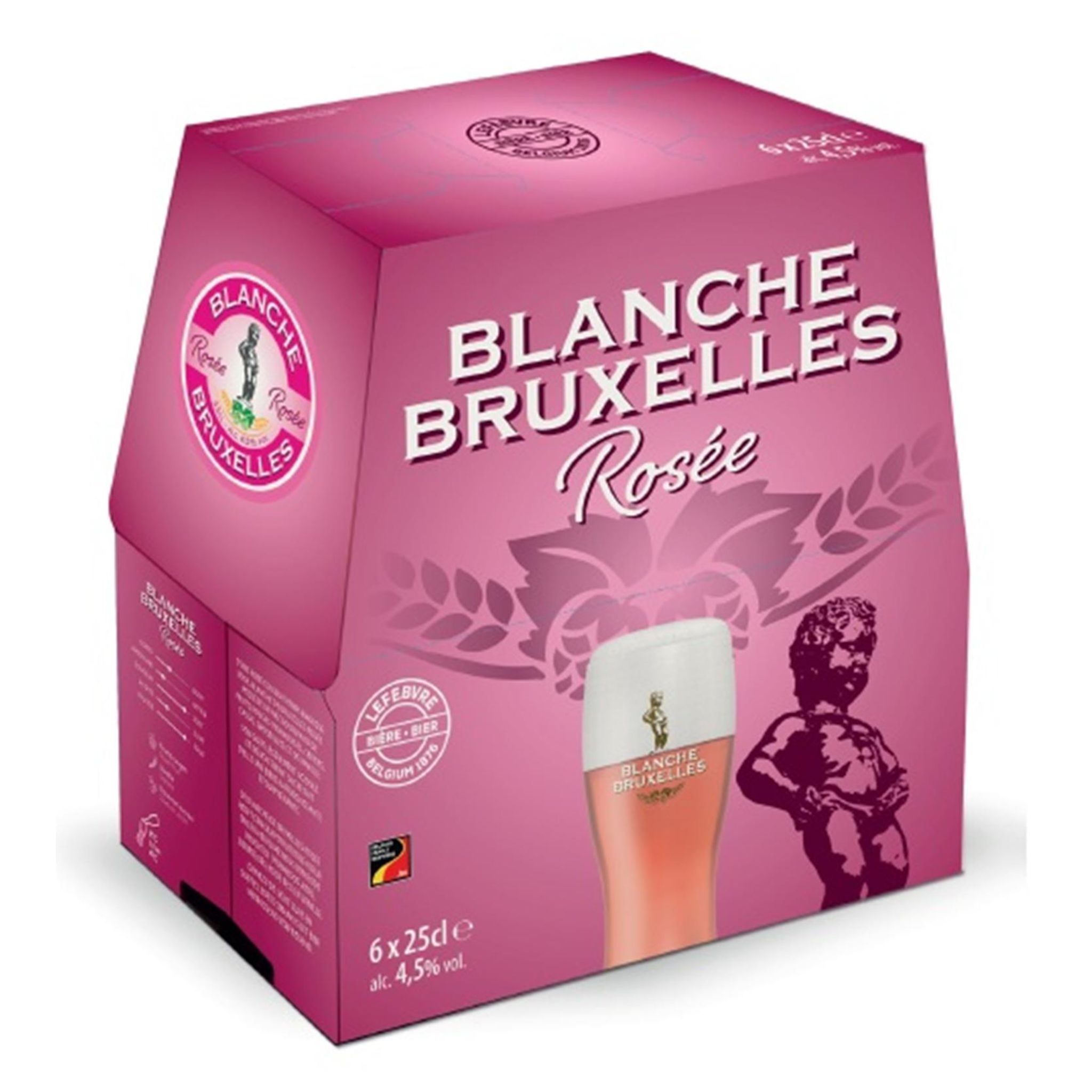 BLANCHE DE BRUXELLES Bière rosée 4,5% pack 6x25cl